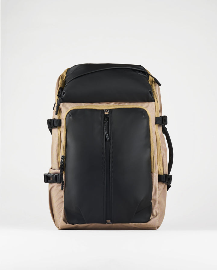 MOCHILA DE VIAJE MULTIBOLSILLOS BEIGE