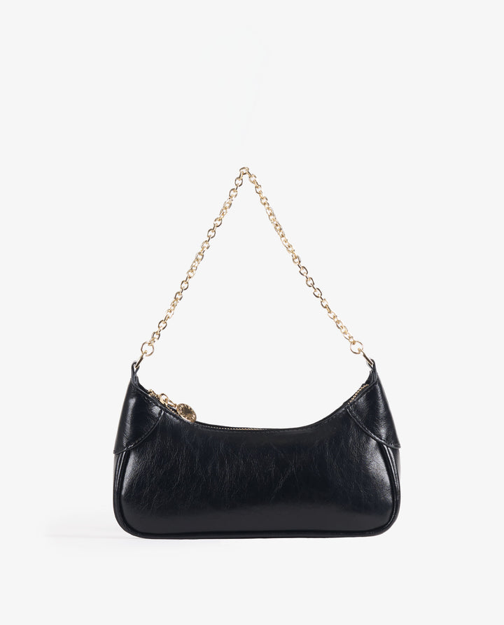 BAGUETTE GLANZ KETTE SCHWARZ