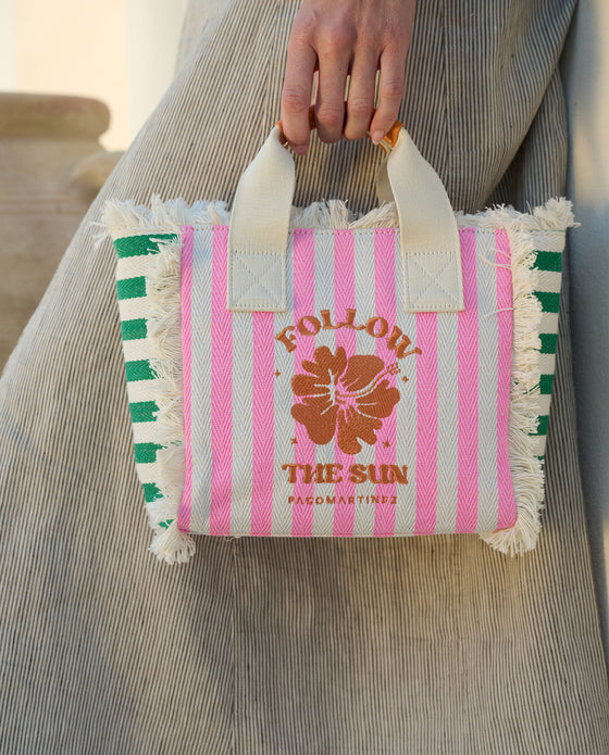 BOLSO RAYAS ROSA