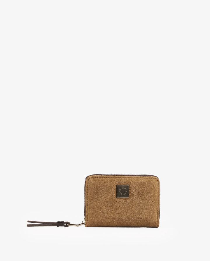 CAMEL LEATHER CARD HOLDER COIN PURSE