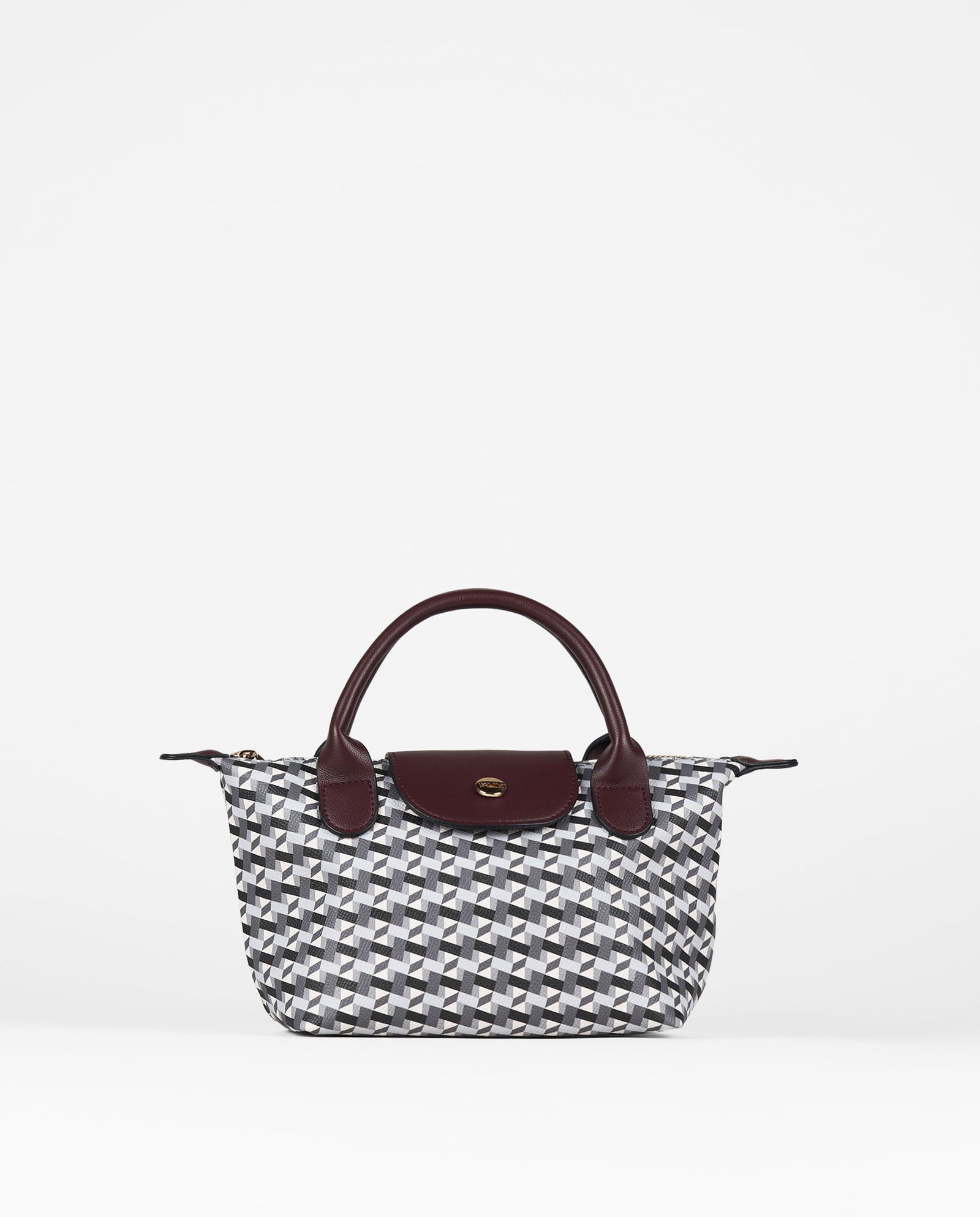 TOTE MINI GEOMETRICO BURDEOS