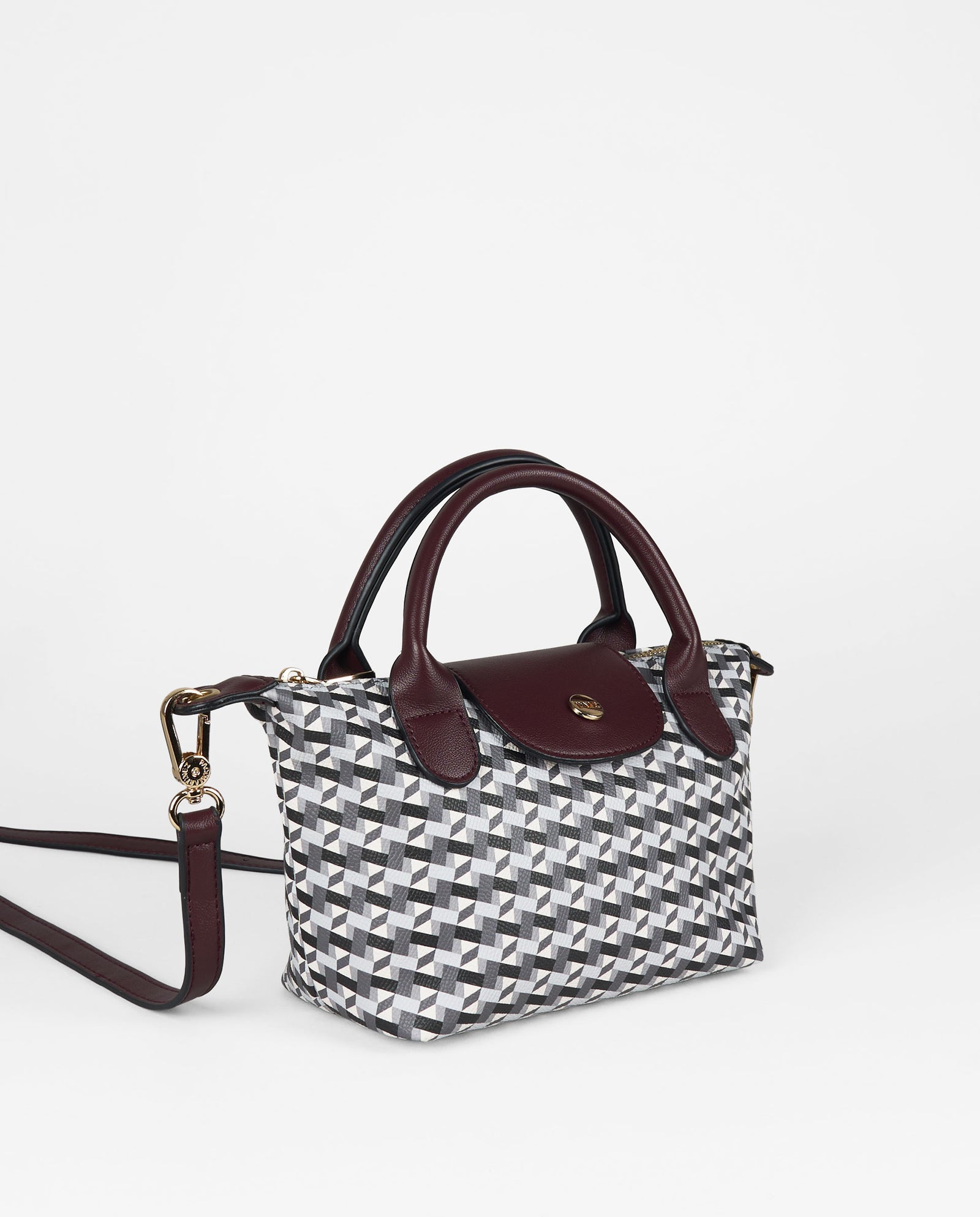 TOTE MINI GEOMETRICO BURDEOS