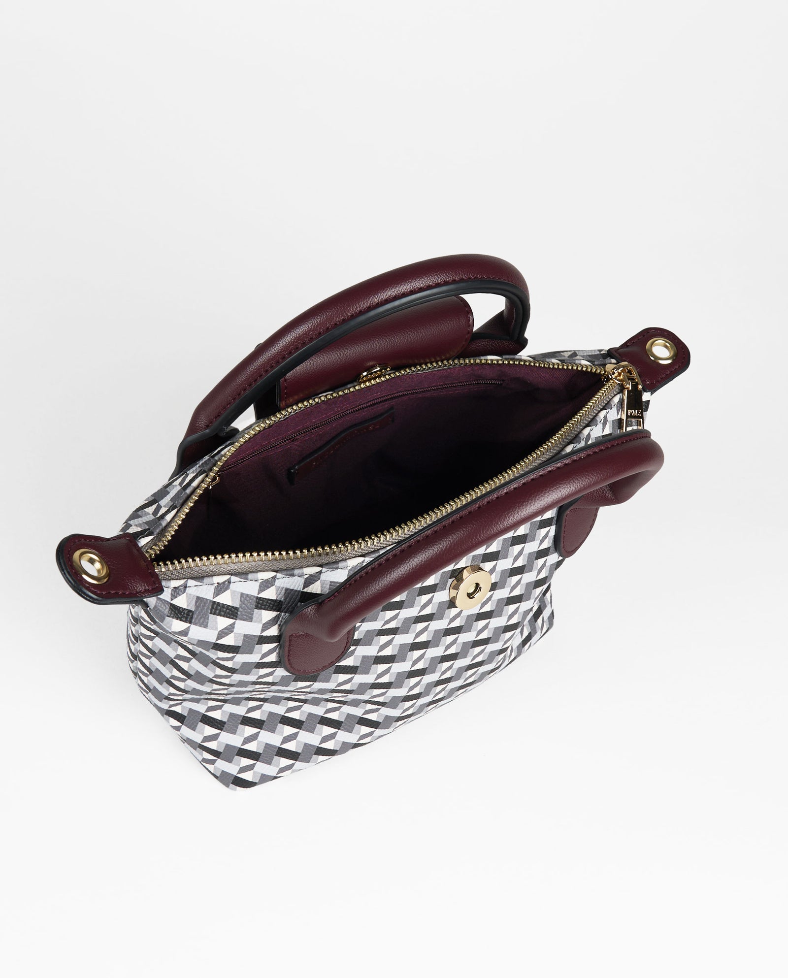 TOTE MINI GEOMETRICO BURDEOS