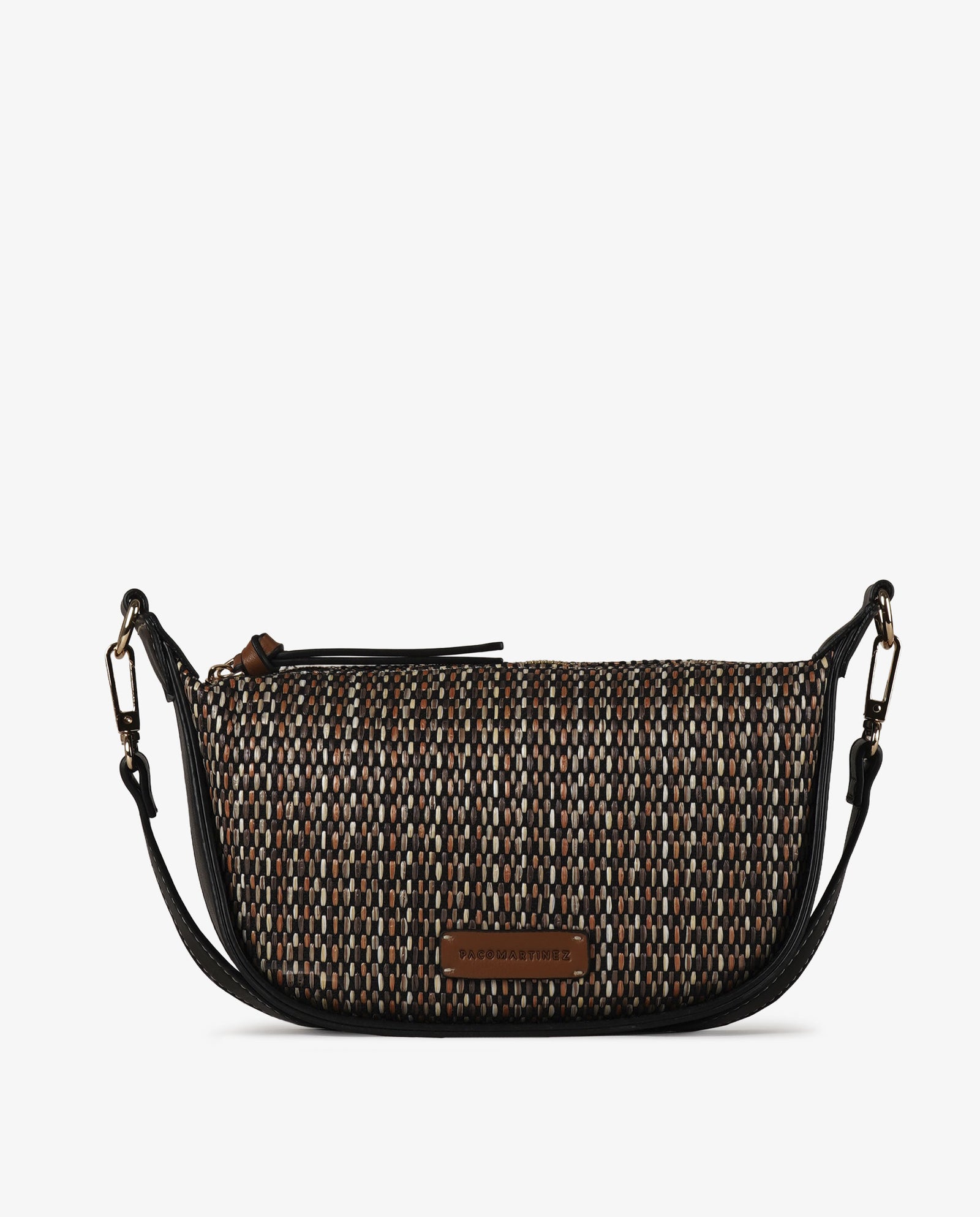 BANDOLERA RAFIA BLACK OVALADA