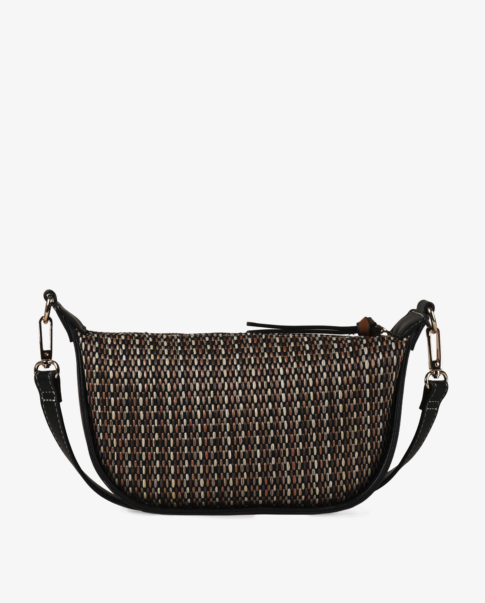 BANDOLERA RAFIA BLACK OVALADA