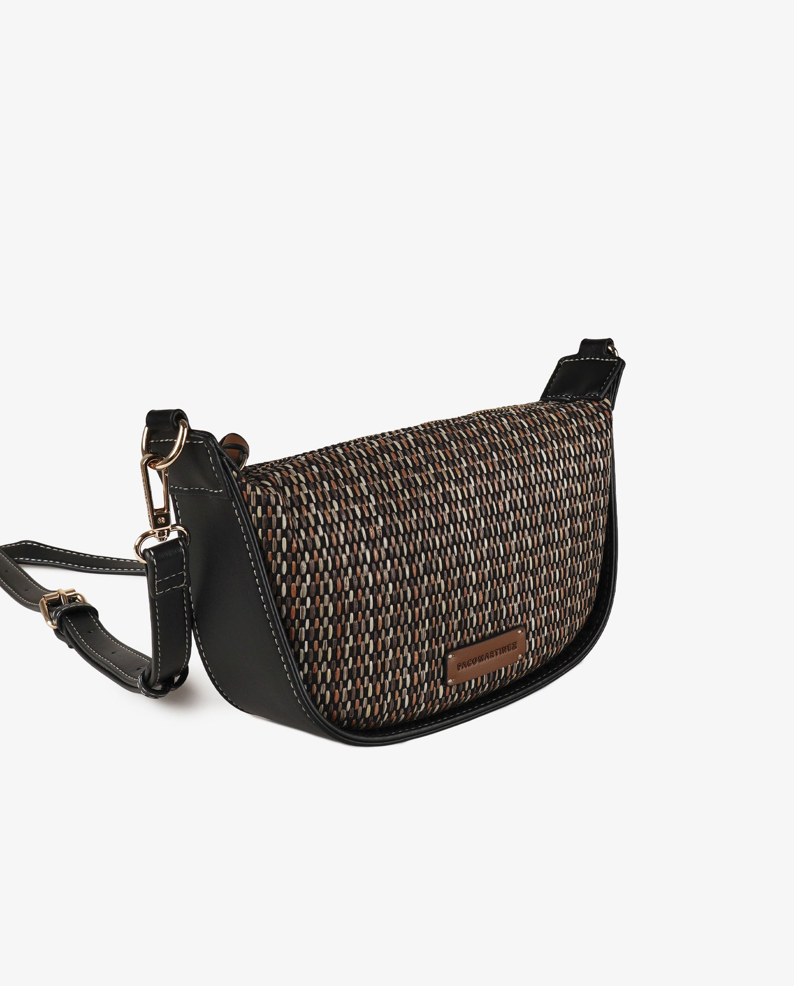 BANDOLERA RAFIA BLACK OVALADA