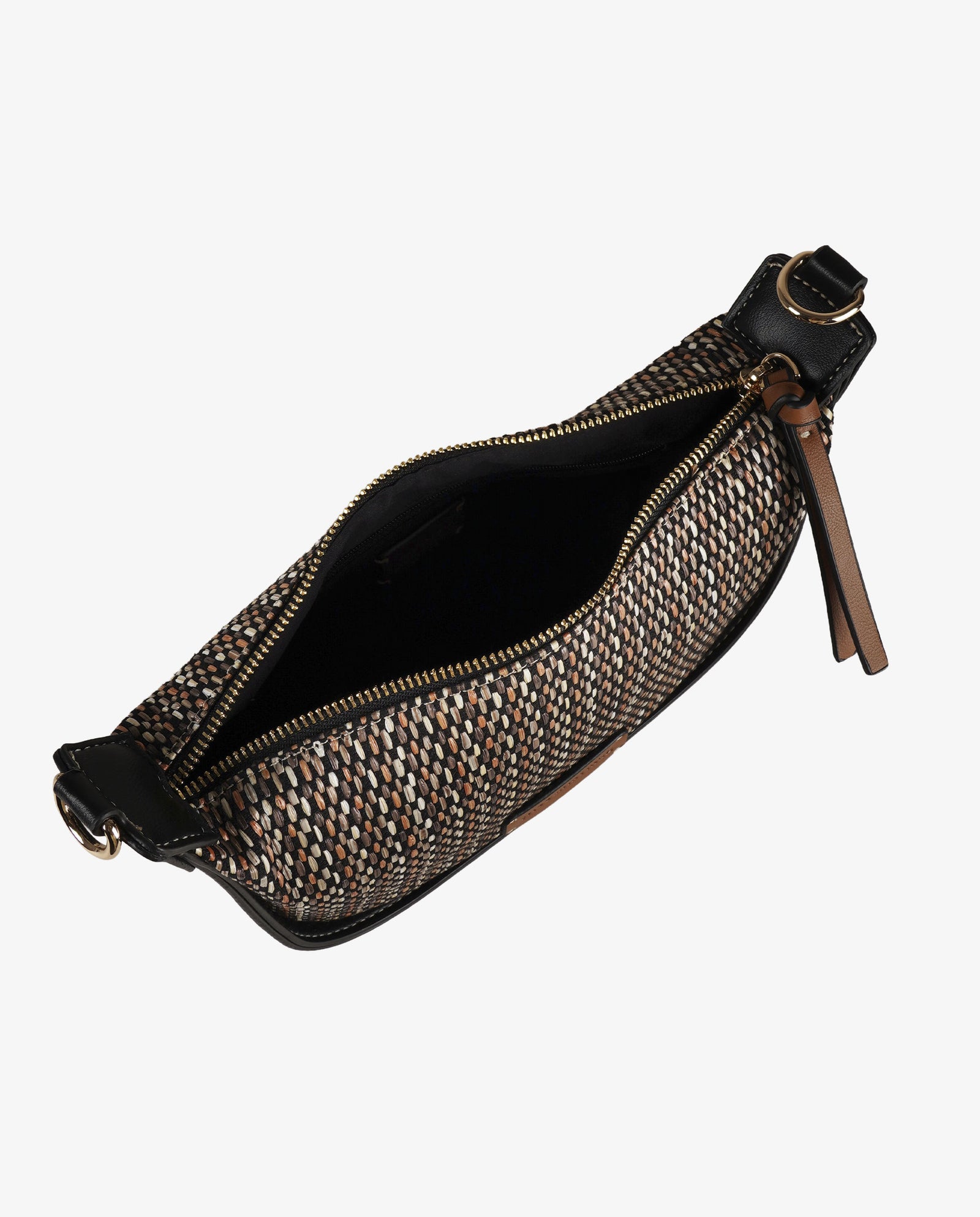 BANDOLERA RAFIA BLACK OVALADA