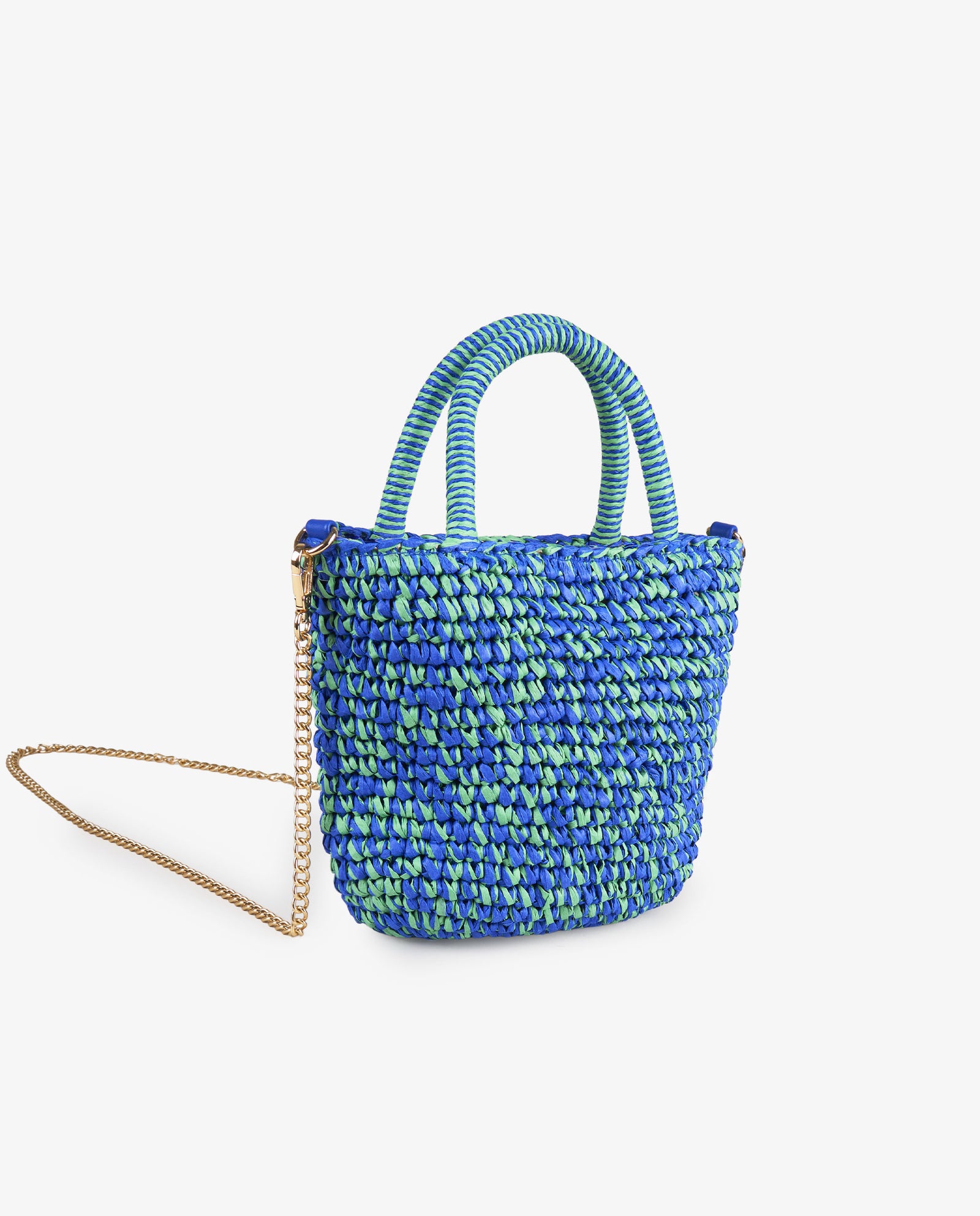 TOTE MINI RAFIA AZUL