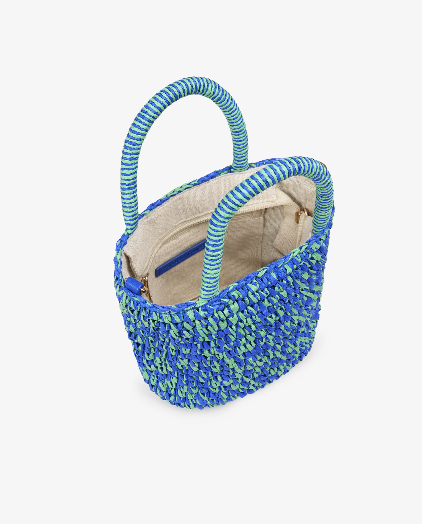 TOTE MINI RAFIA AZUL