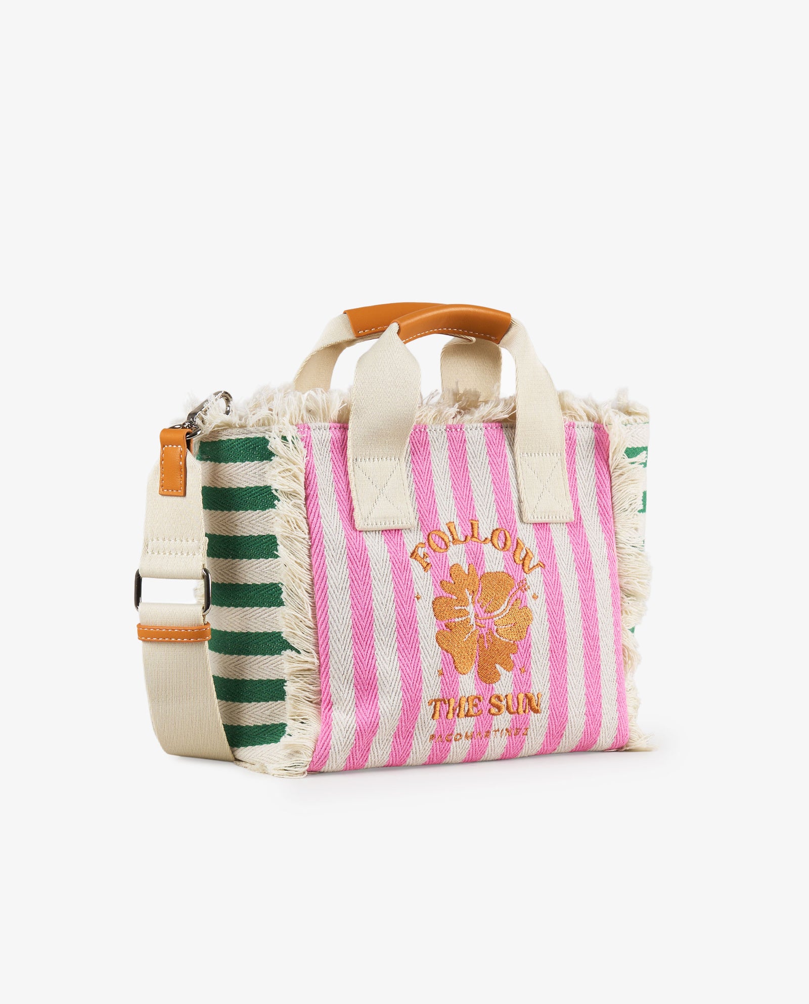 BOLSO RAYAS ROSA