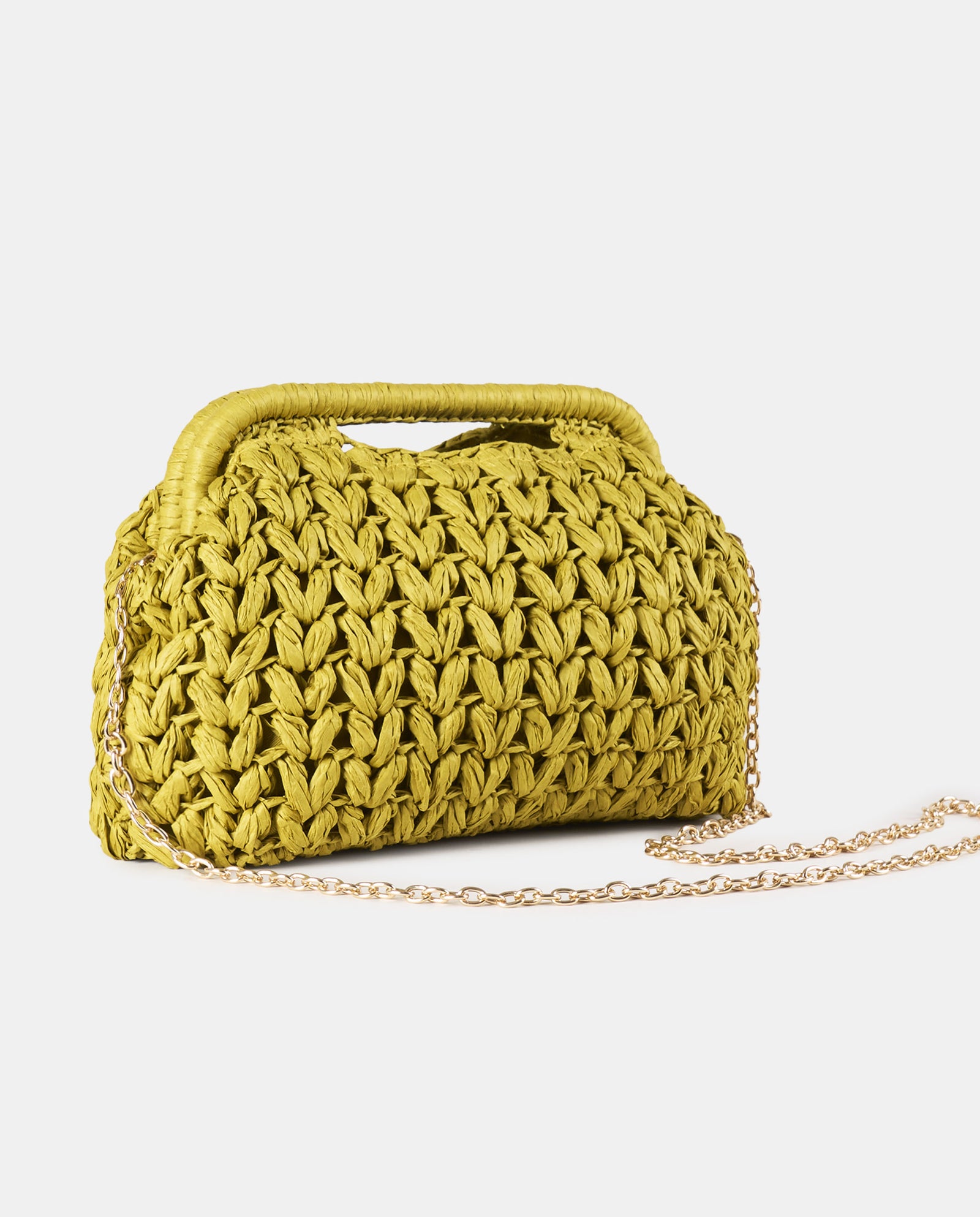 CLUTCH RAFIA VERDE