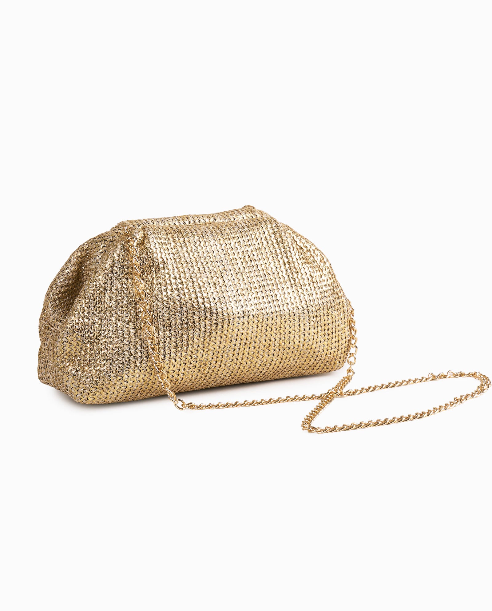 CLUTCH RAFIA ORO