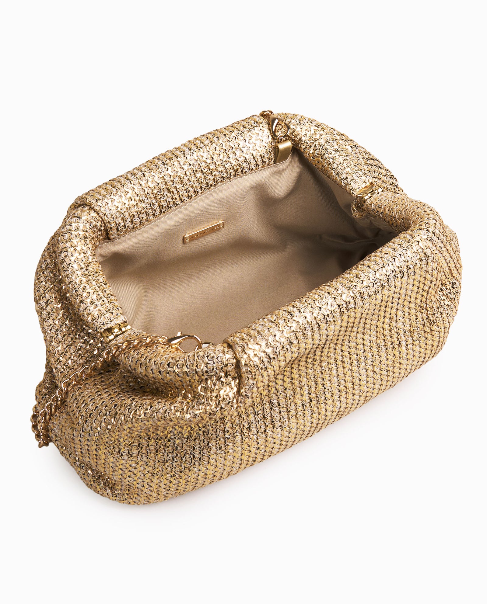 CLUTCH RAFIA ORO