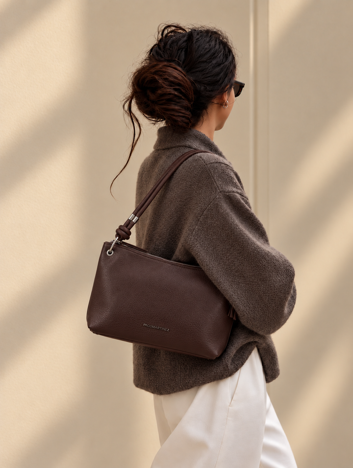 CROSSBODYTAS KNOPEN BRUIN