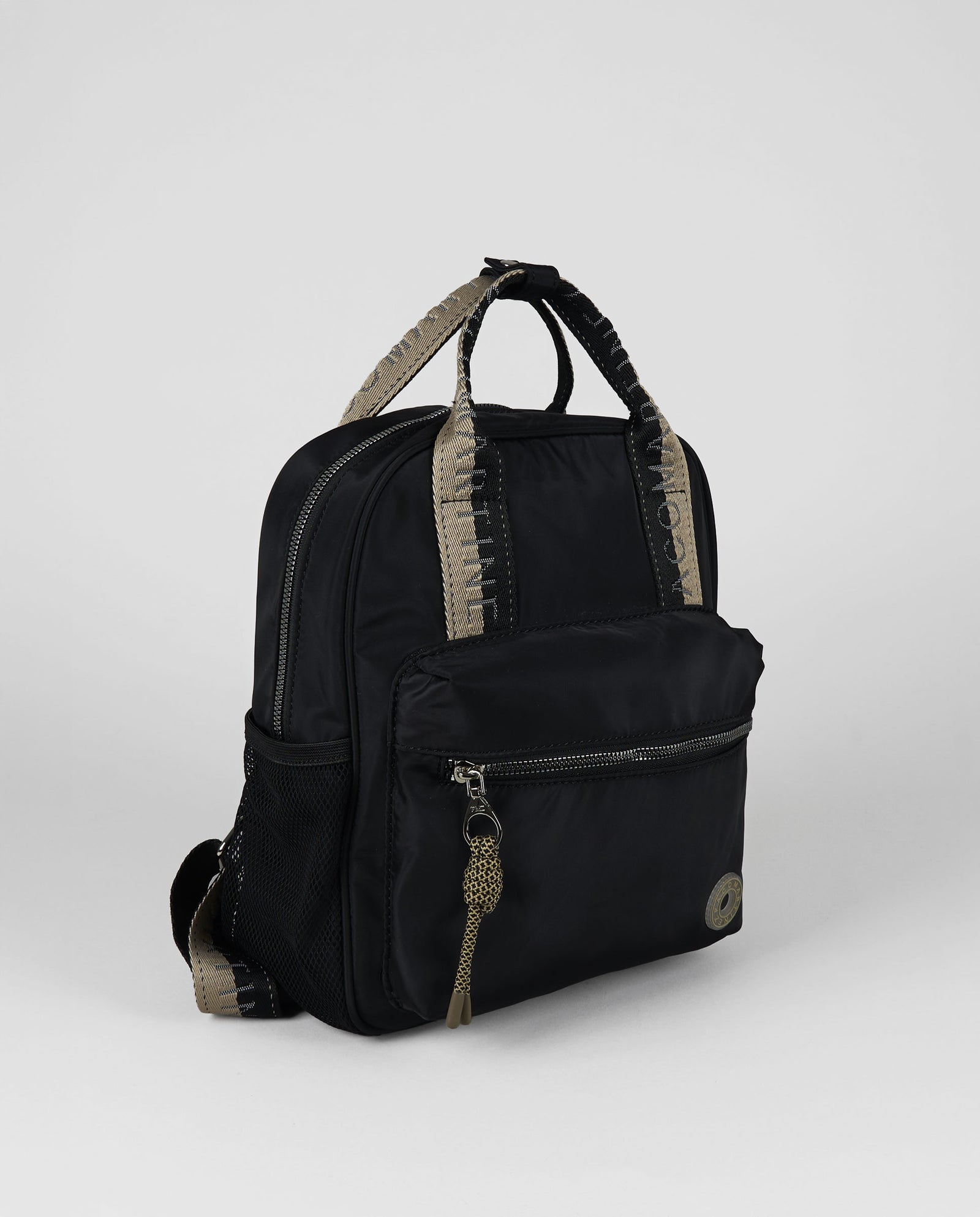 MOCHILA BICOLOR NYLON NEGRA