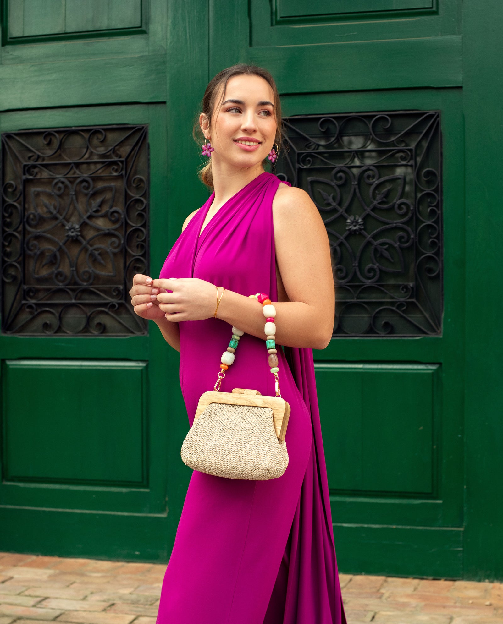 BORSA A MANO RAFIA SFERE