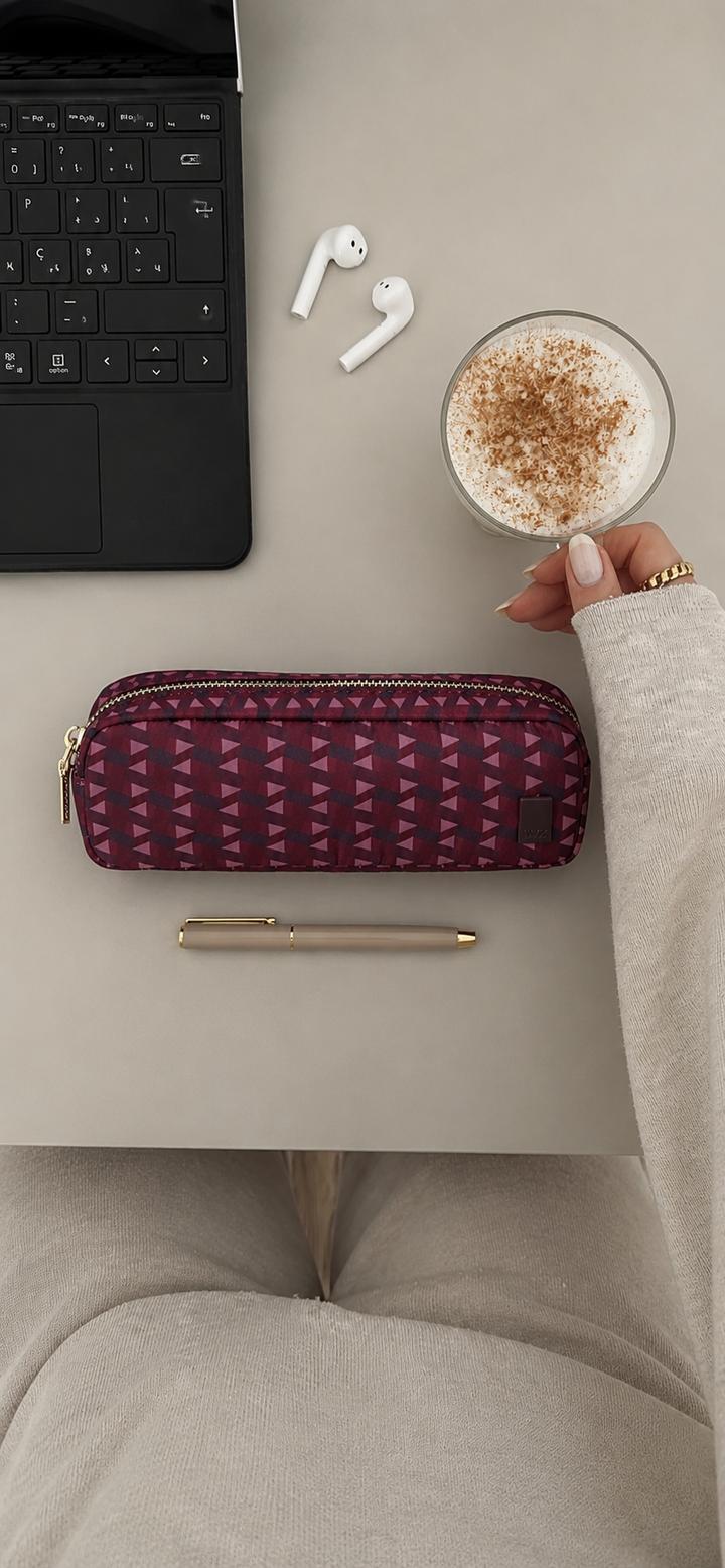 ESTUCHE NYLON PRINT BURDEOS