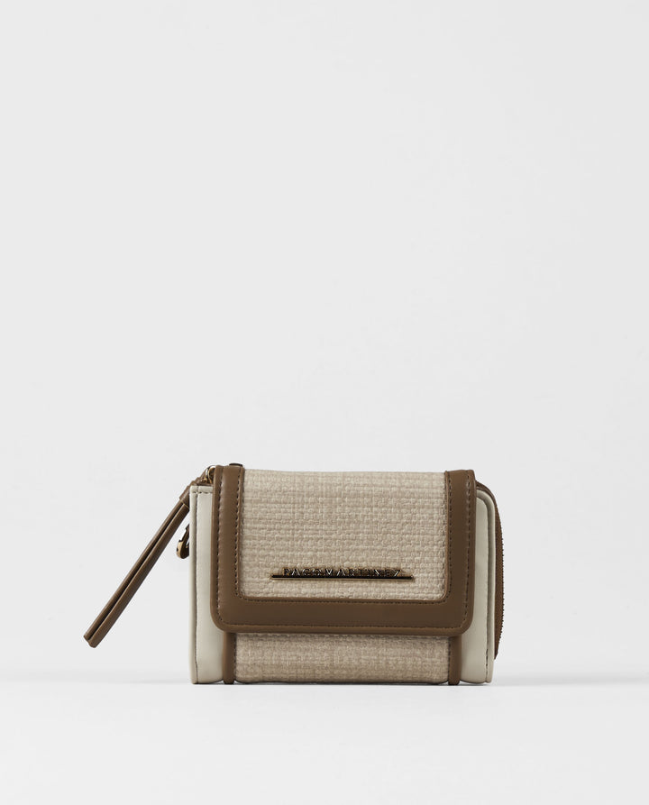 BILLETERA TEXTURA BEIGE PEQUEÑA