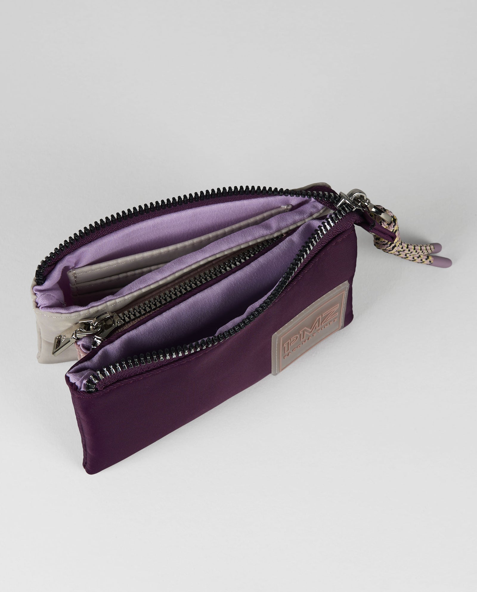 MONEDERO BURDEOS TRIPLE BOLSILLO