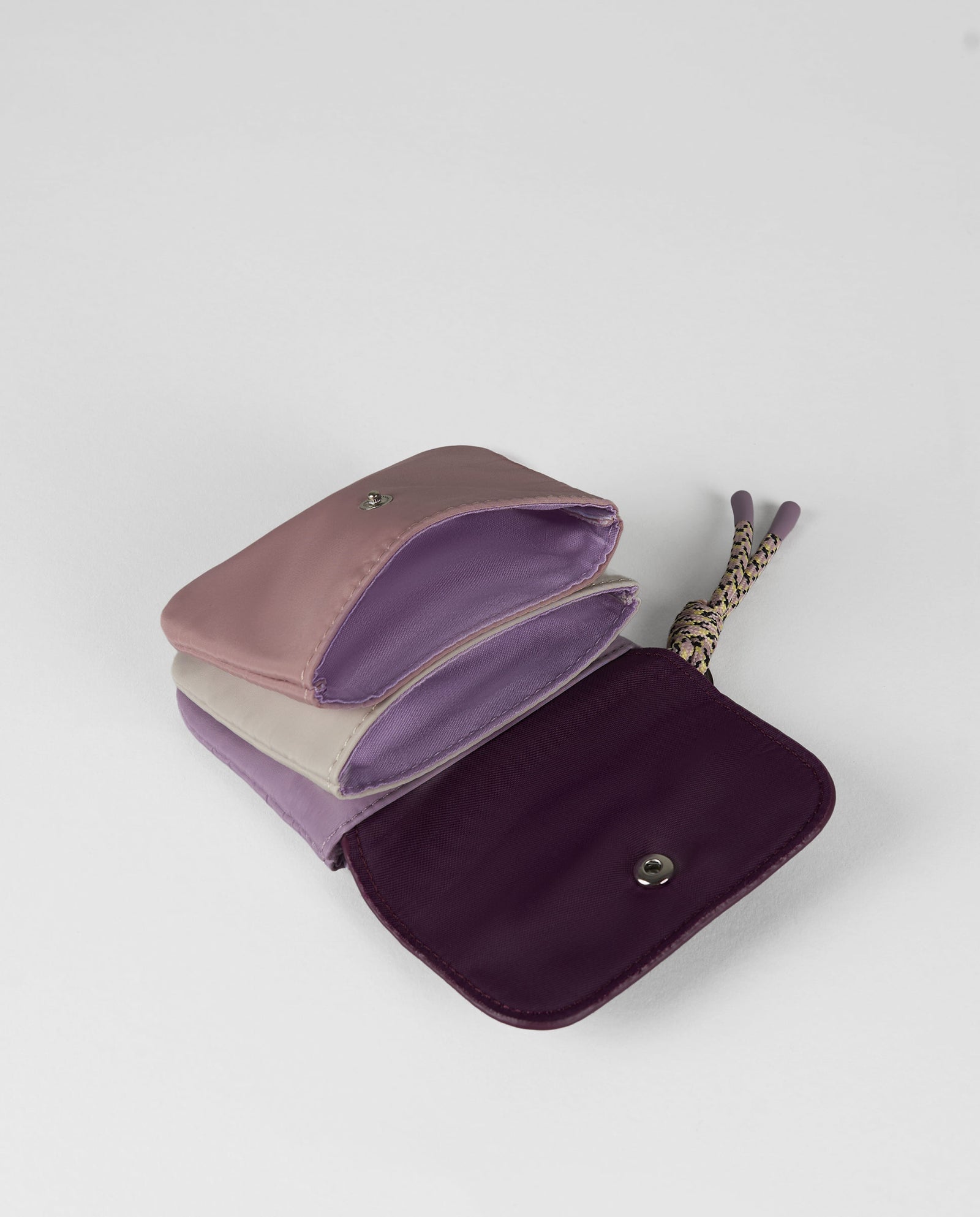 MONEDERO DOBLE MULTICOLOR BURDEOS