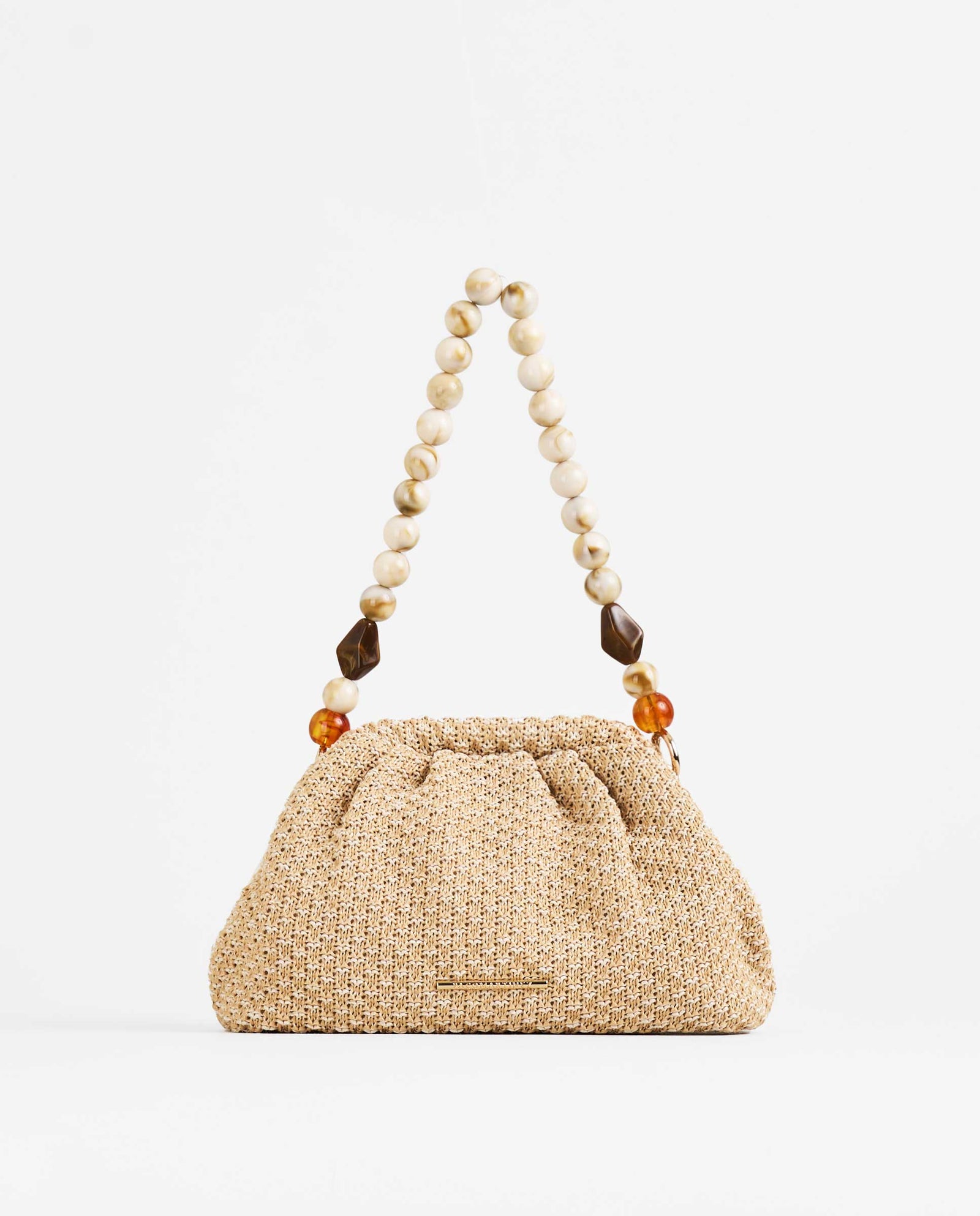 BOLSO DE MANO RAFIA BOLAS