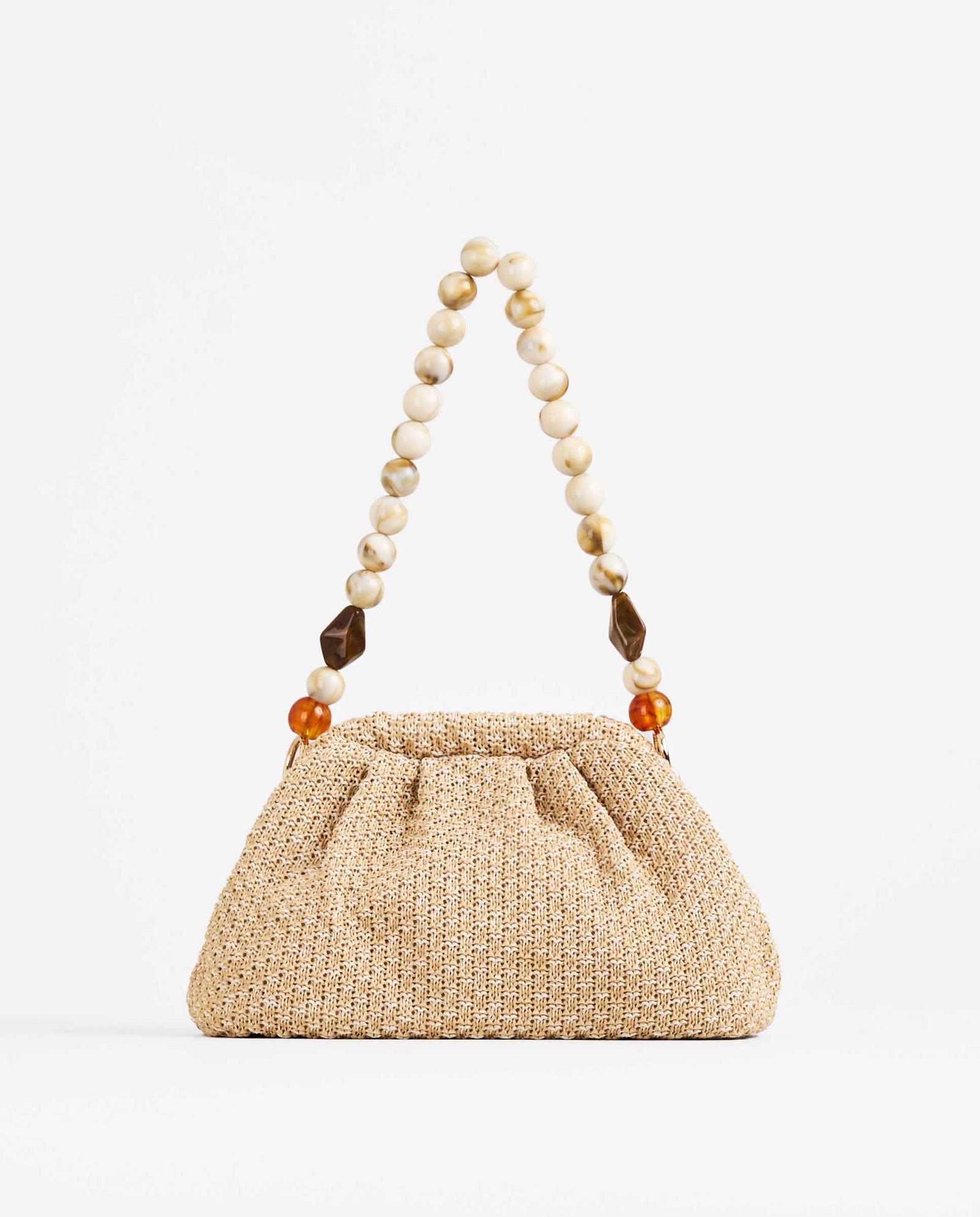 BOLSO DE MANO RAFIA BOLAS