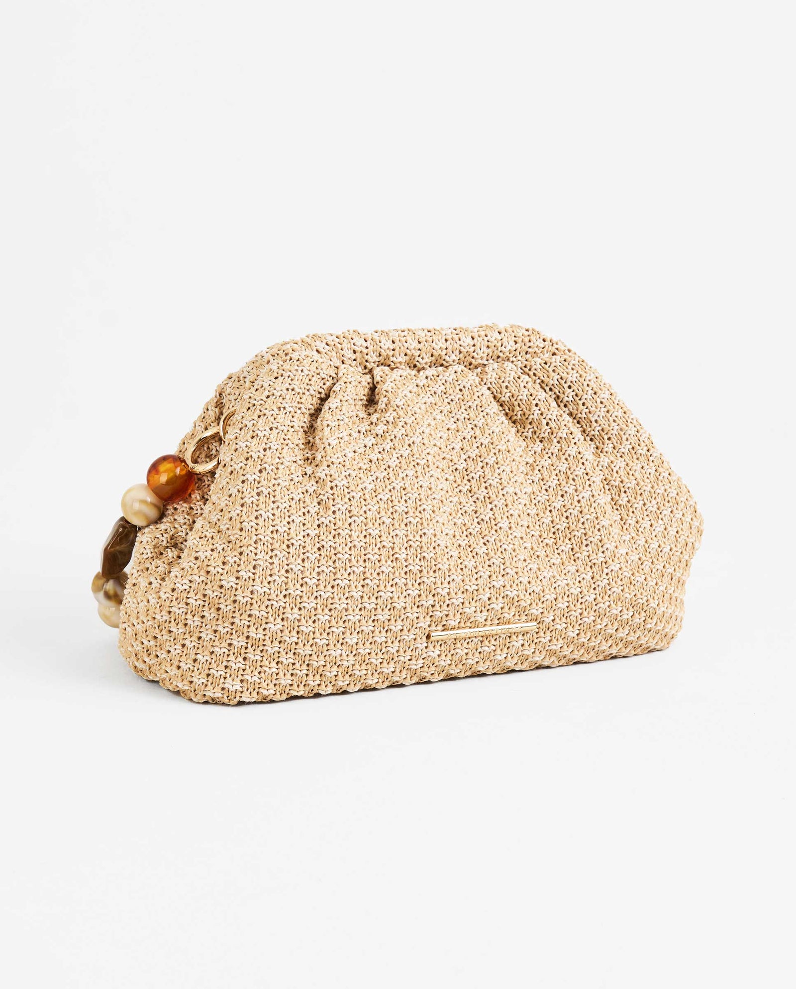 BOLSO DE MANO RAFIA BOLAS