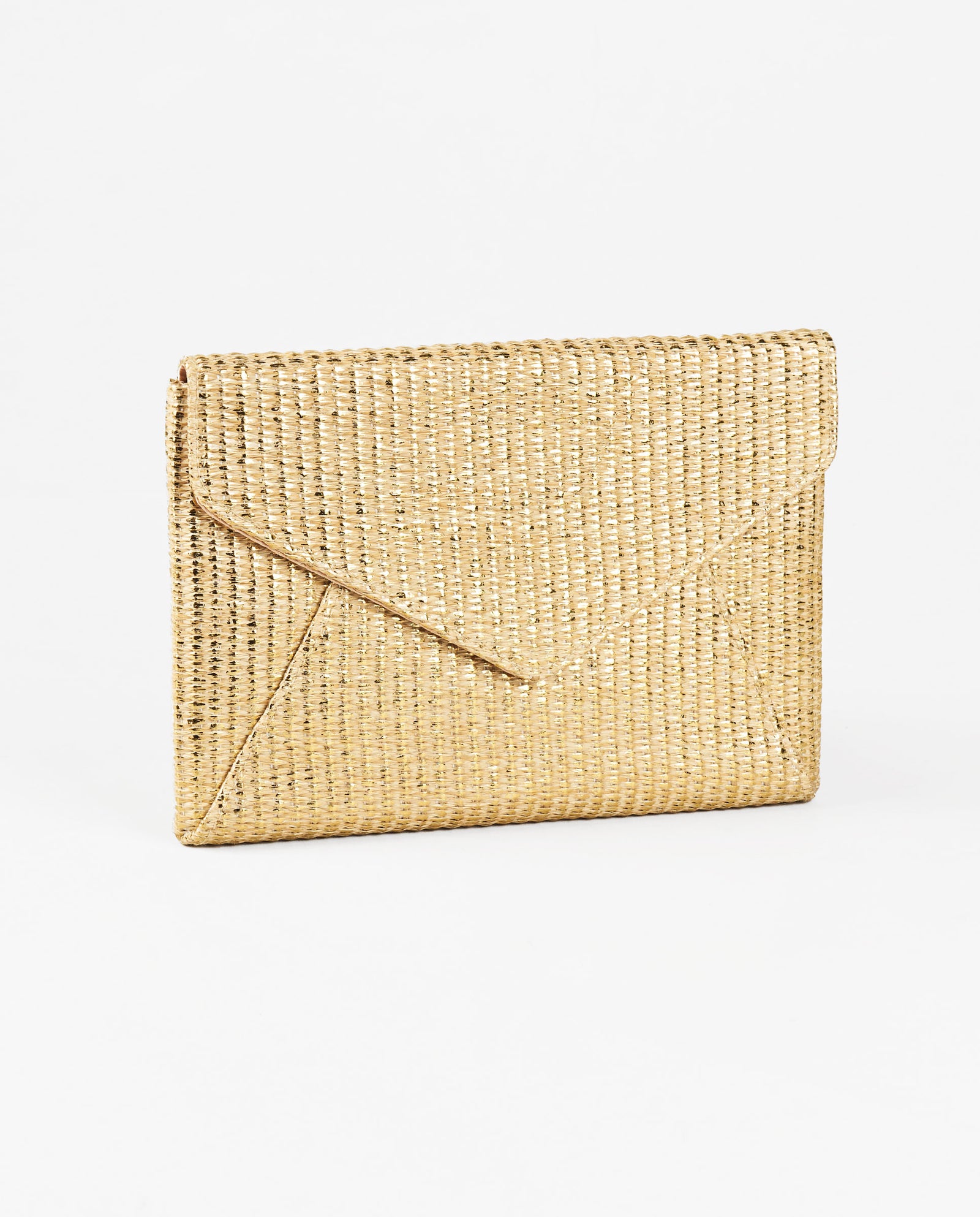BOLSO SOBRE RAFIA DORADO