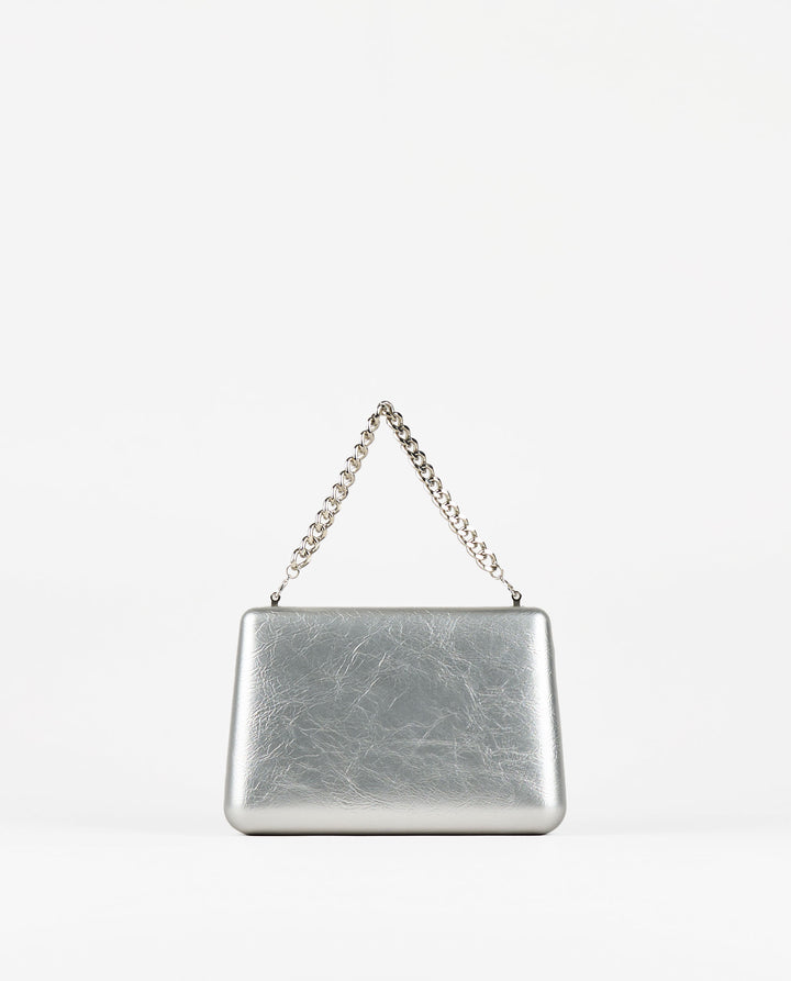 BOLSO CLUTCH CADENA PLATA