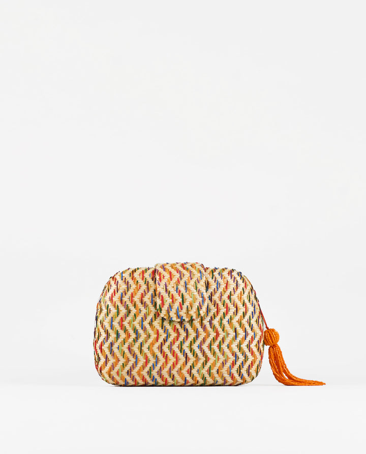 BOLSO CLUTCH RAFIA MULTICOLOR