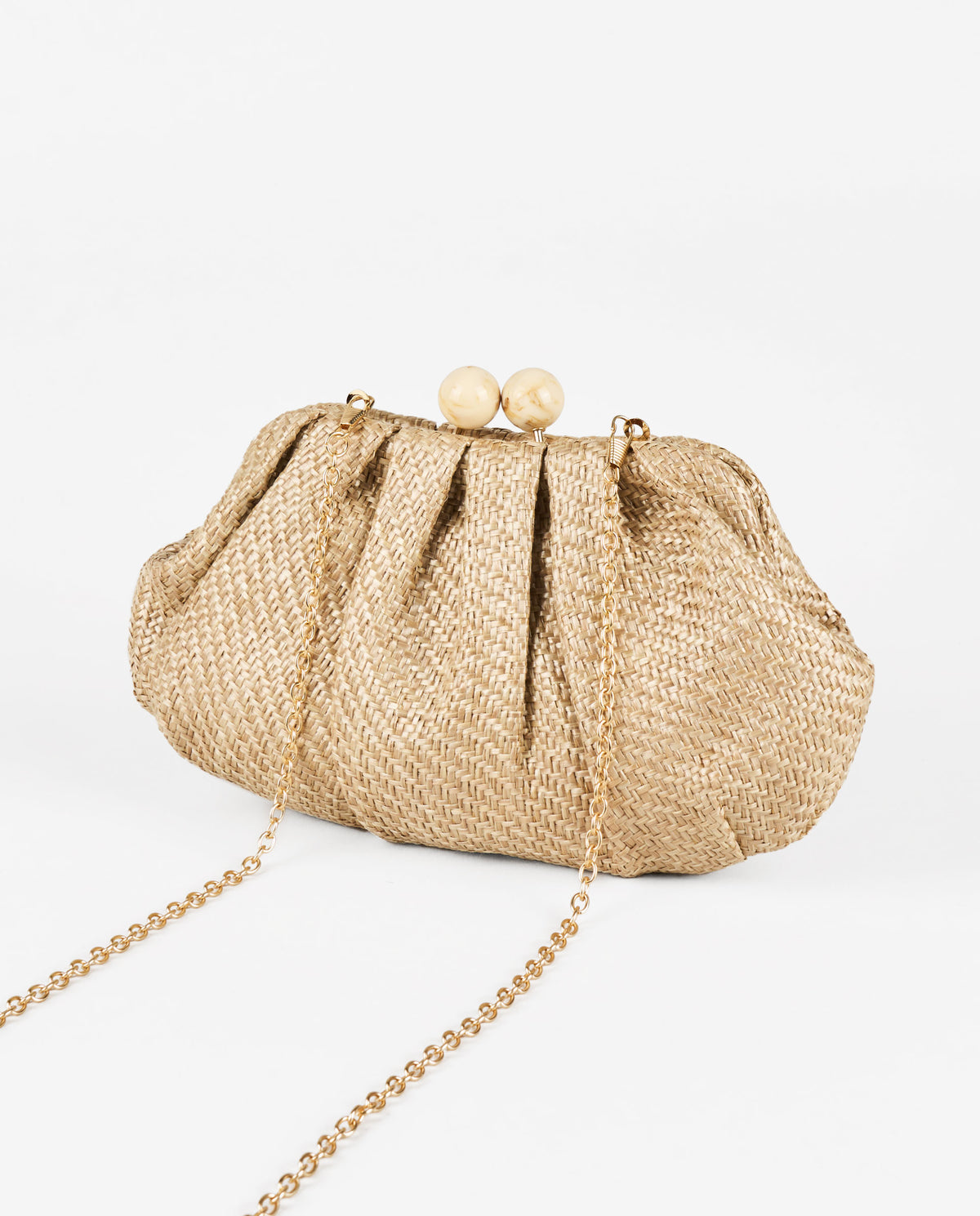 CHAIN RAFFIA HANDBAG