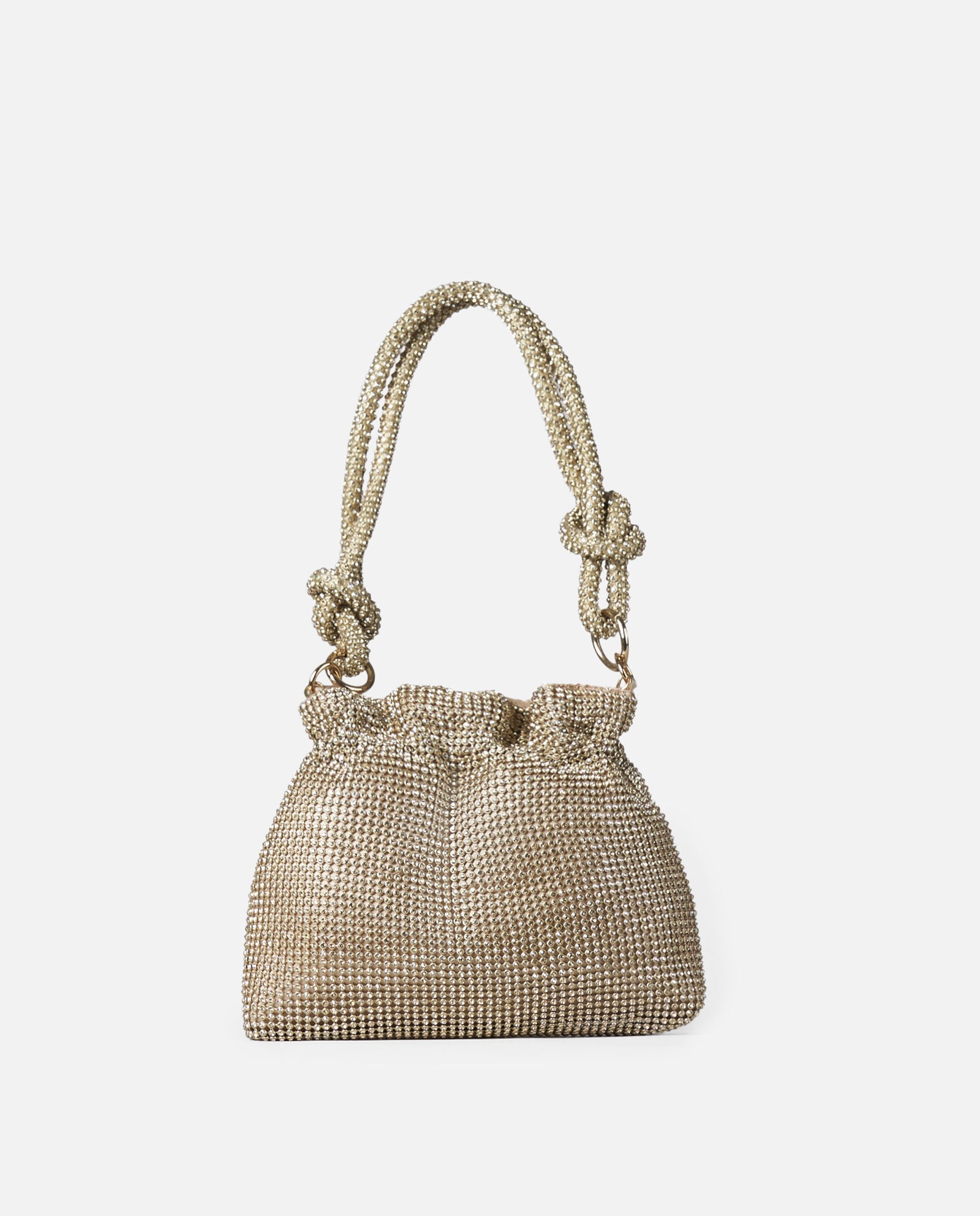 BOLSO DE SACO STRASS ORO