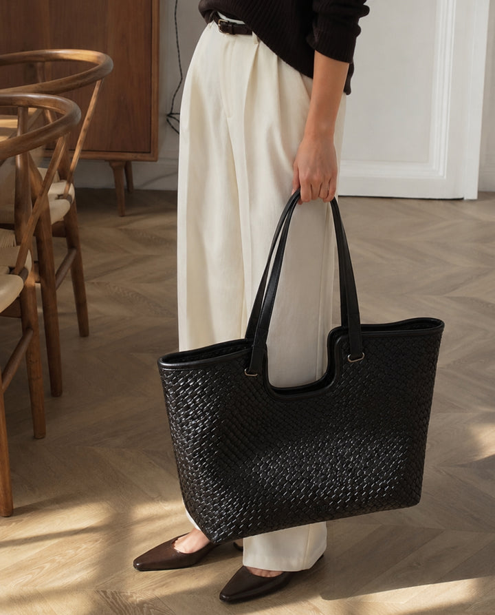 SHOPPER TRENZADO NEGRO
