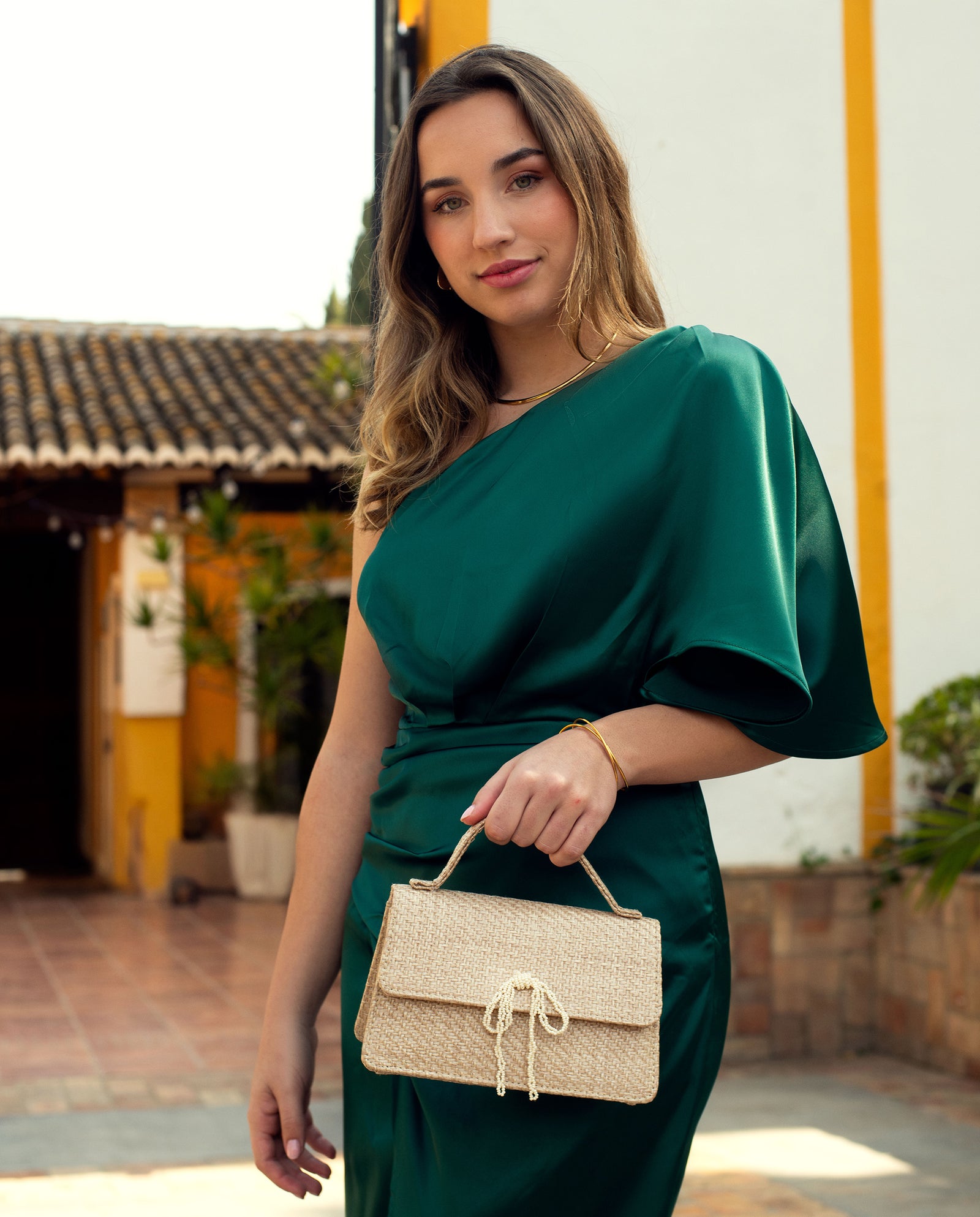 BOLSO DE MANO RAFIA LAZO
