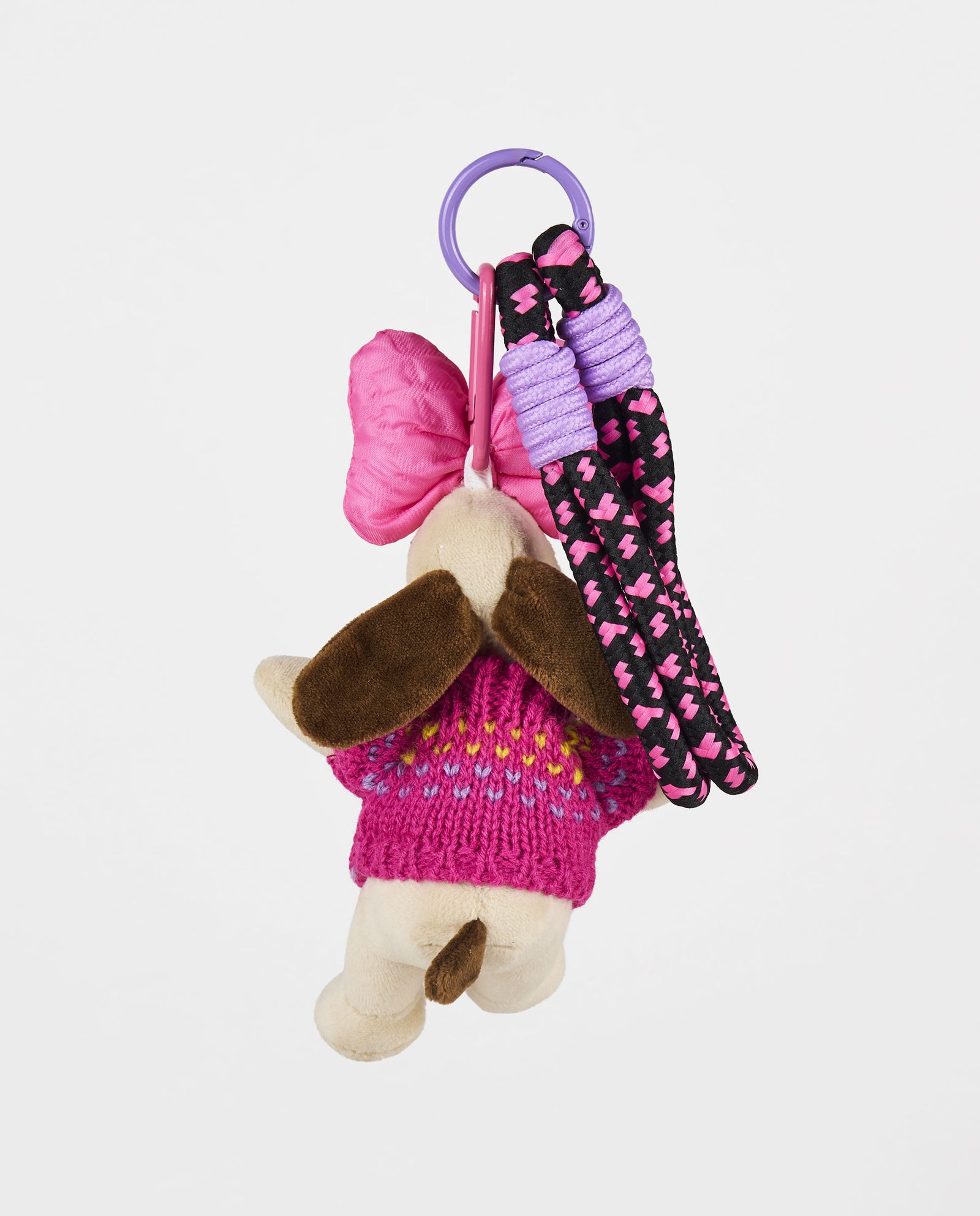 LLAVERO PELUCHE PERRO LAZO ROSA
