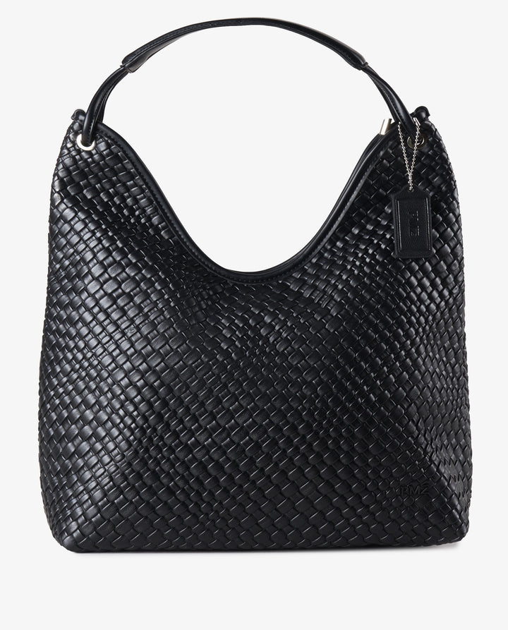BOLSO HOBO TRENZADO NEGRO