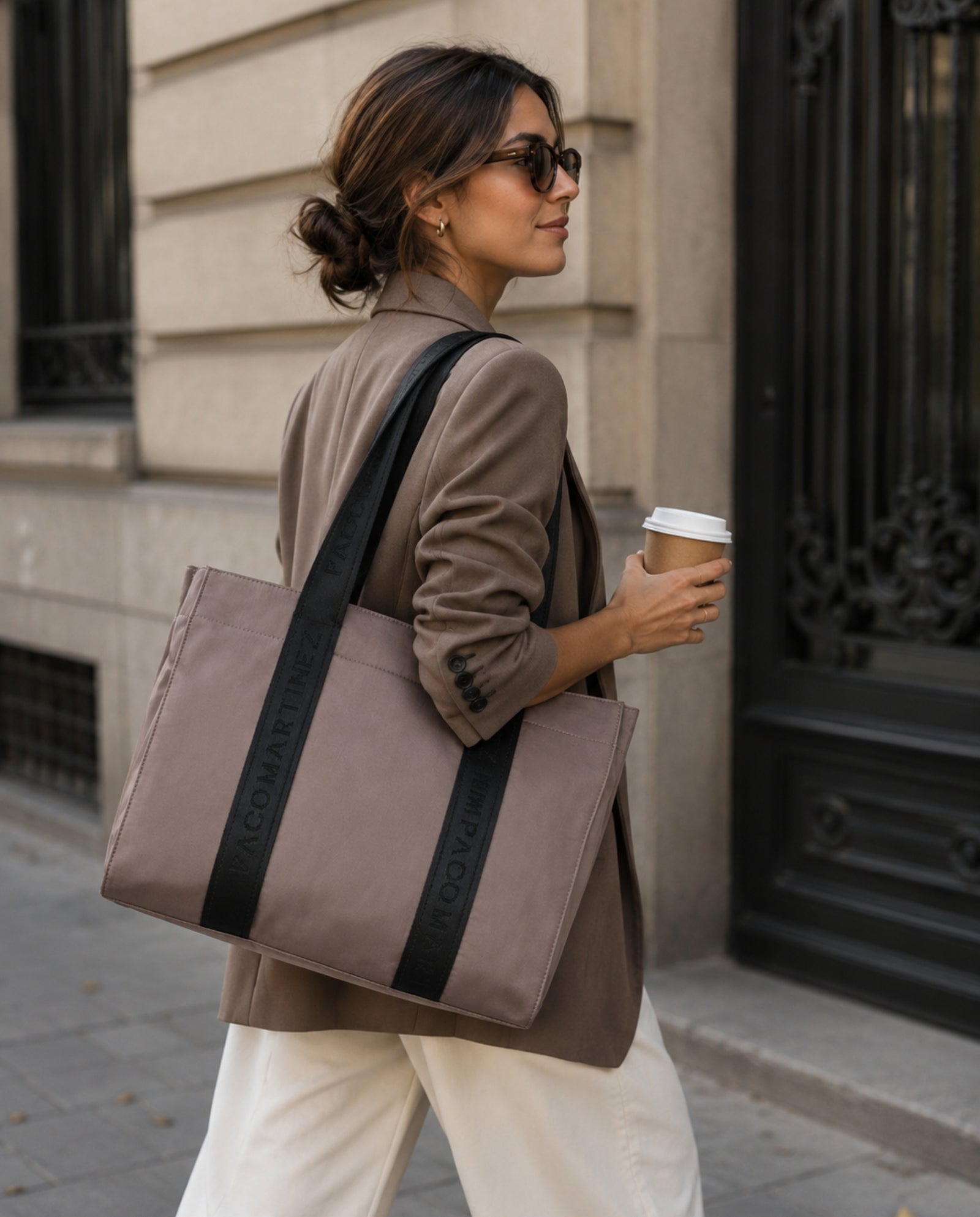 SHOPPER TIRAS BEIGE