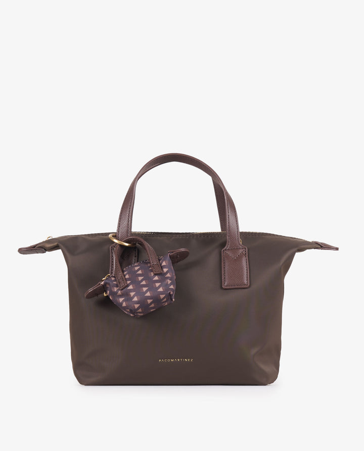 TOTE NYLON MARRÓN