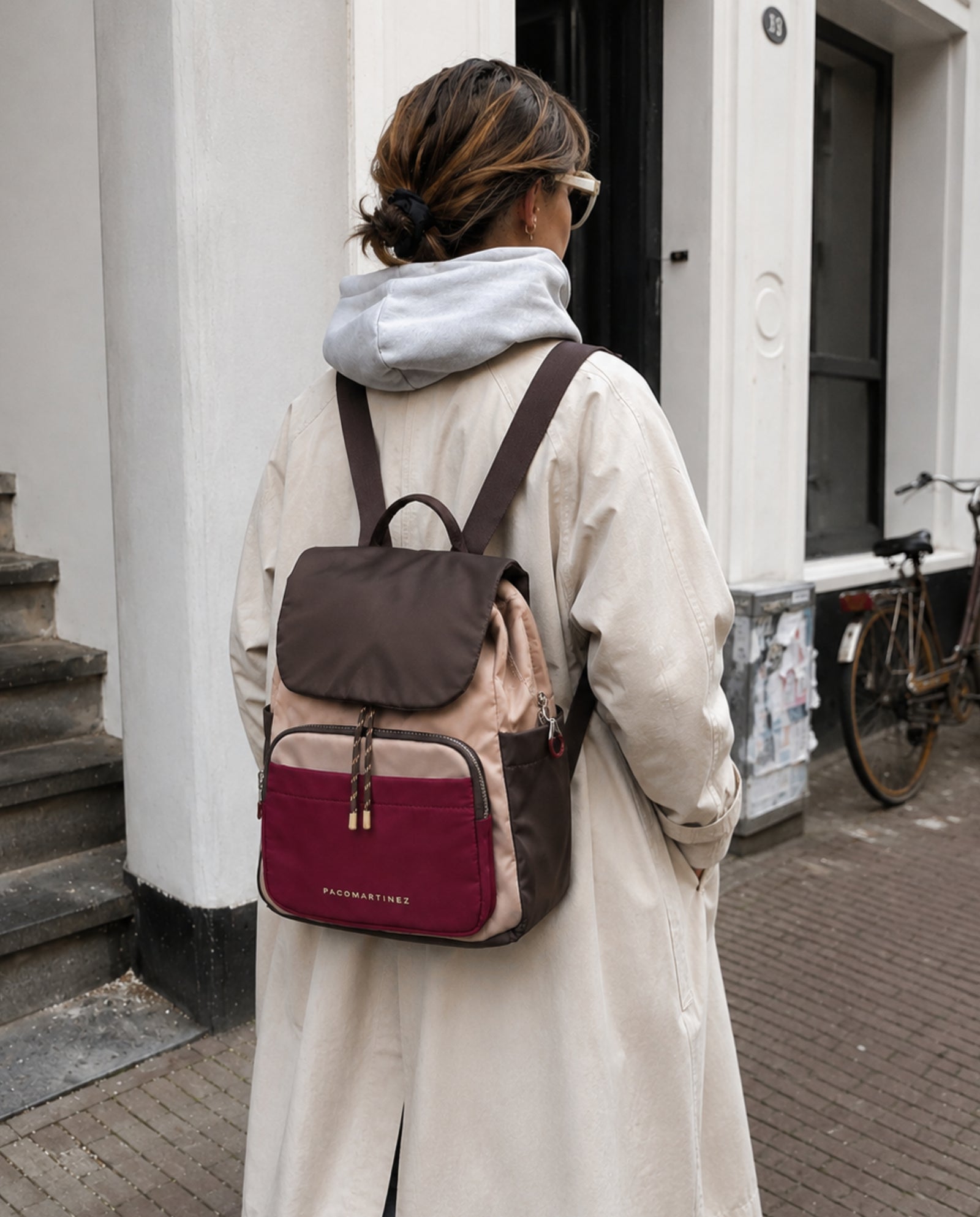 MOCHILA TRICOLOR BEIGE