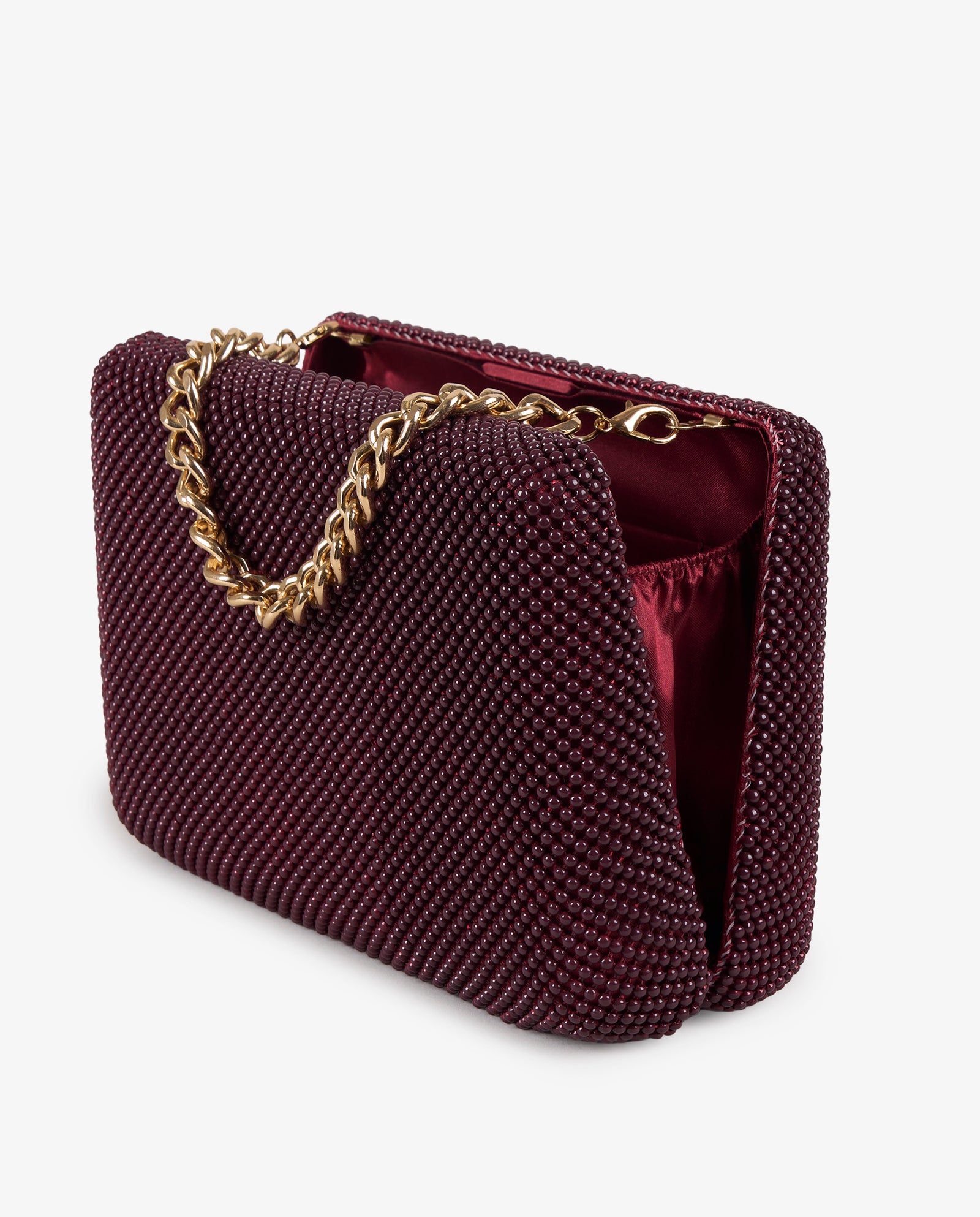 CLUTCH MALLA BURDEOS