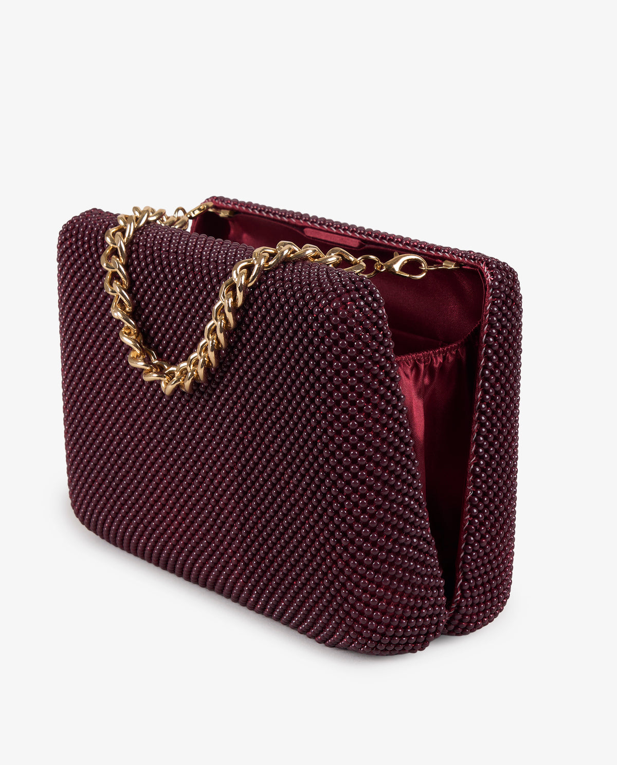 CLUTCH MALLA BURDEOS