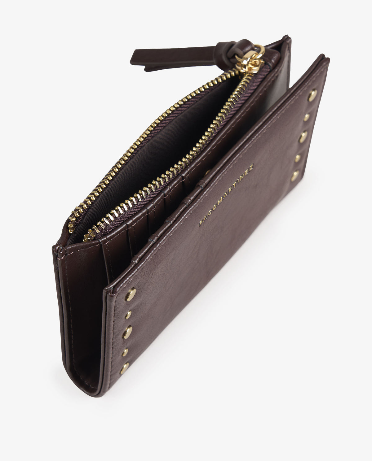 BILLETERA TACHUELAS MARRON MAXI