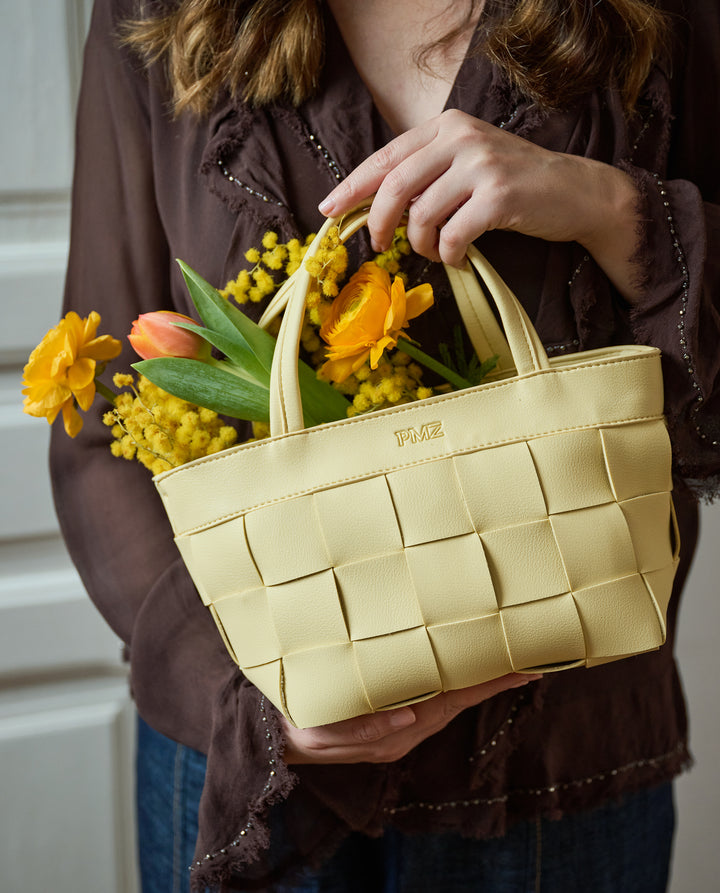TOTE TRENZADO AMARILLO