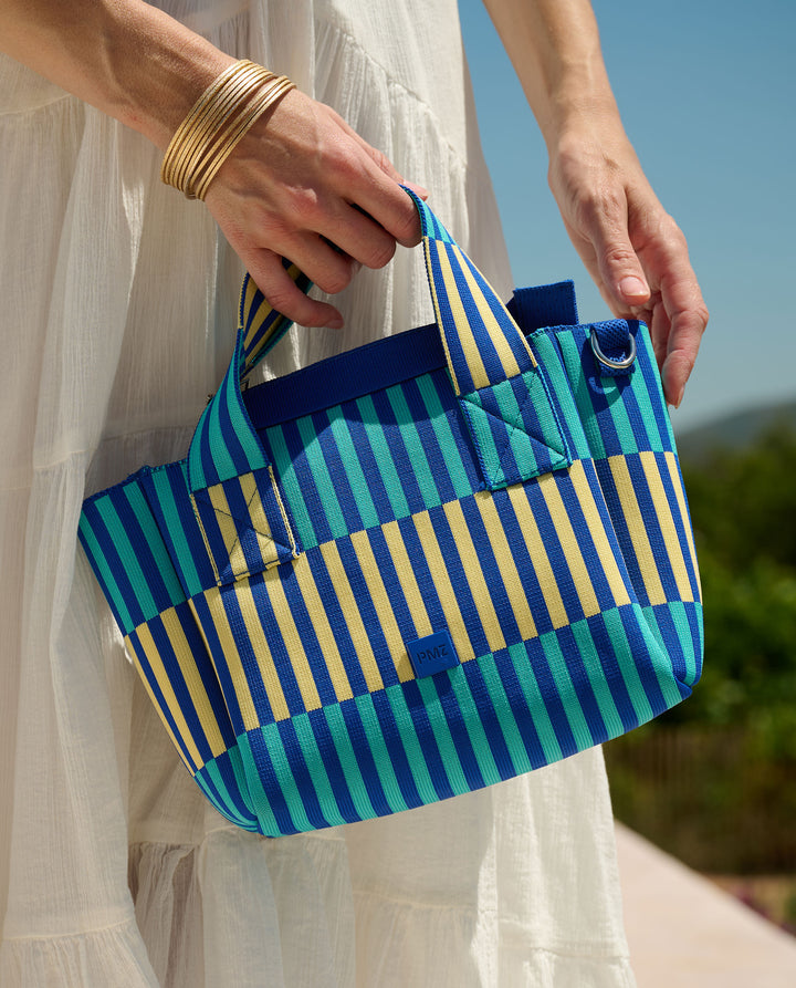 TOTE RAYAS AZUL