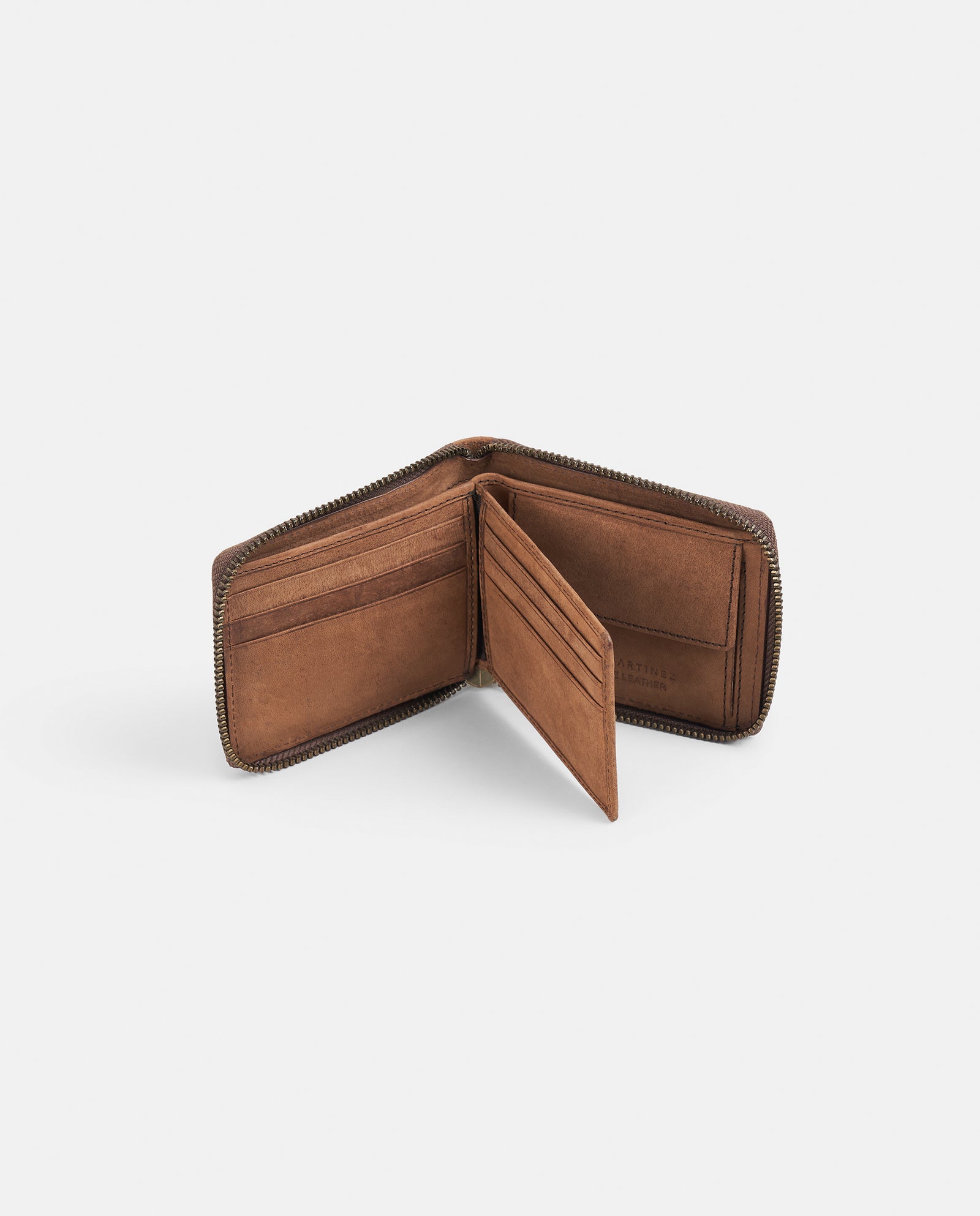 BILLETERA CREMALLERA VINTAGE PIEL