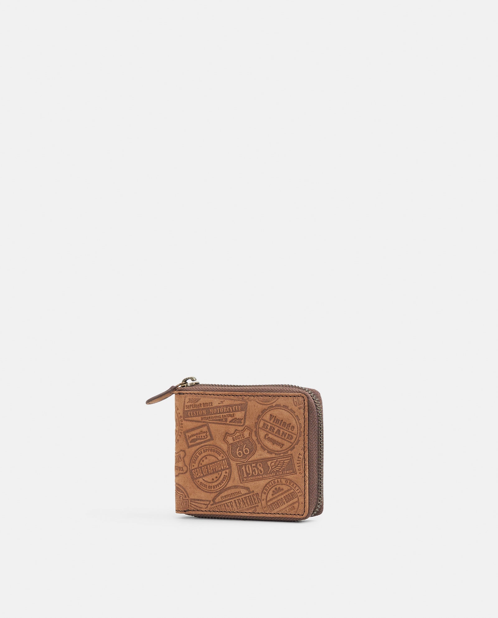 BILLETERA CREMALLERA VINTAGE PIEL