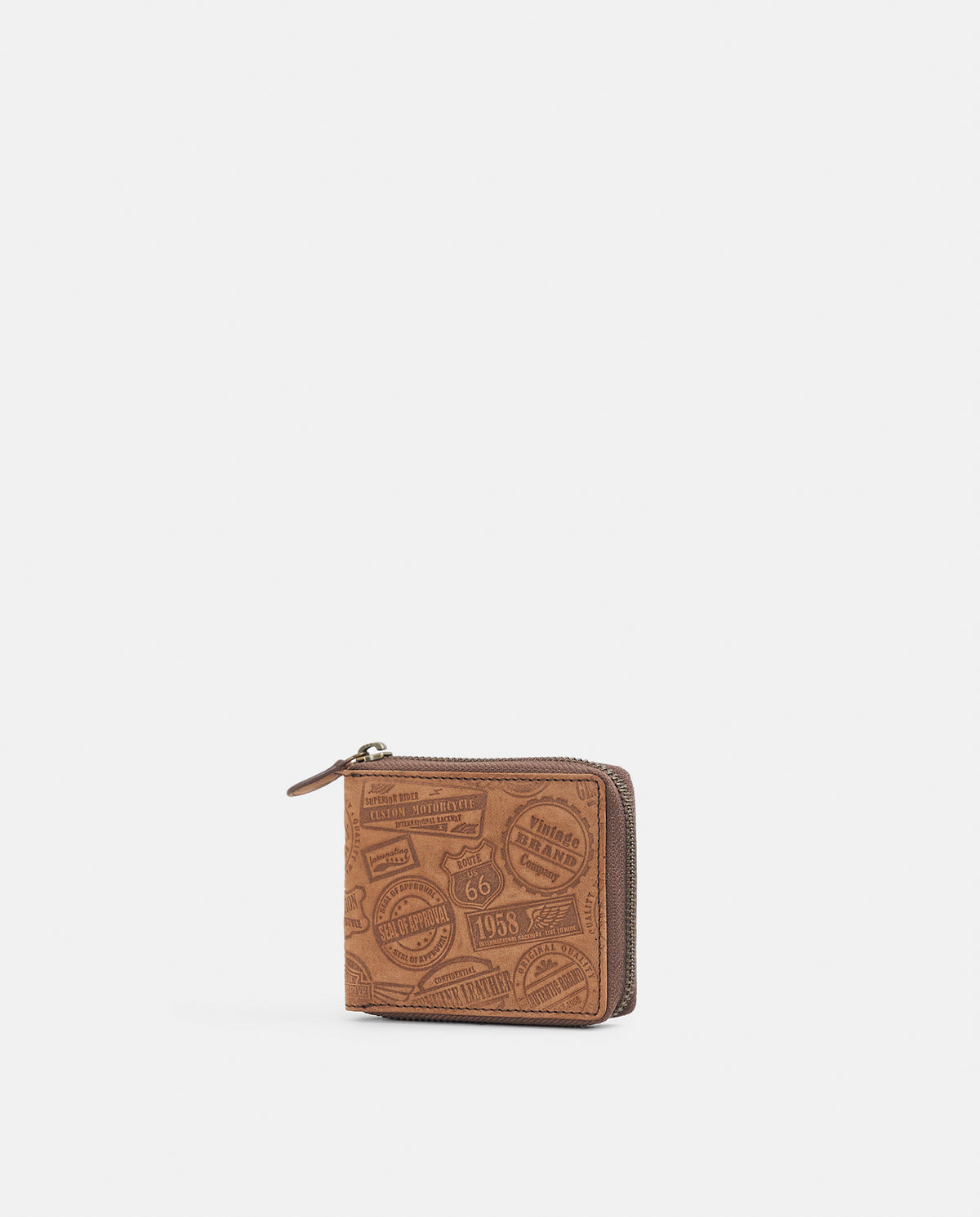 BILLETERA CREMALLERA VINTAGE PIEL