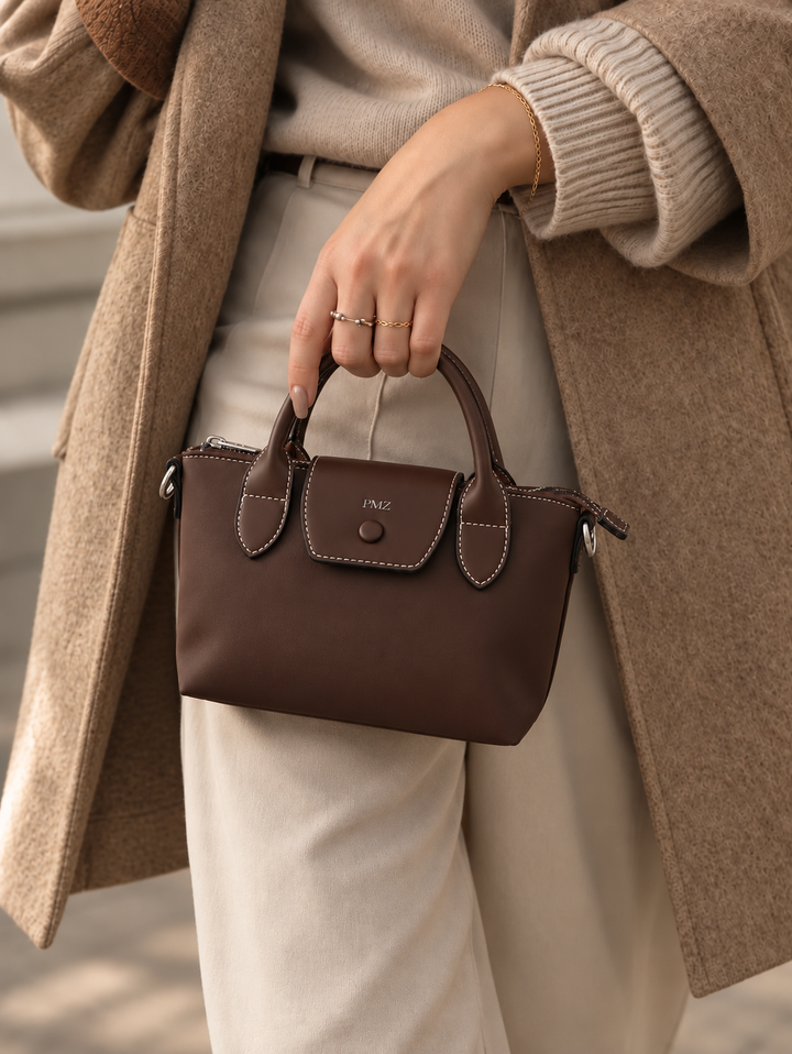 BROWN COMBI TOTE