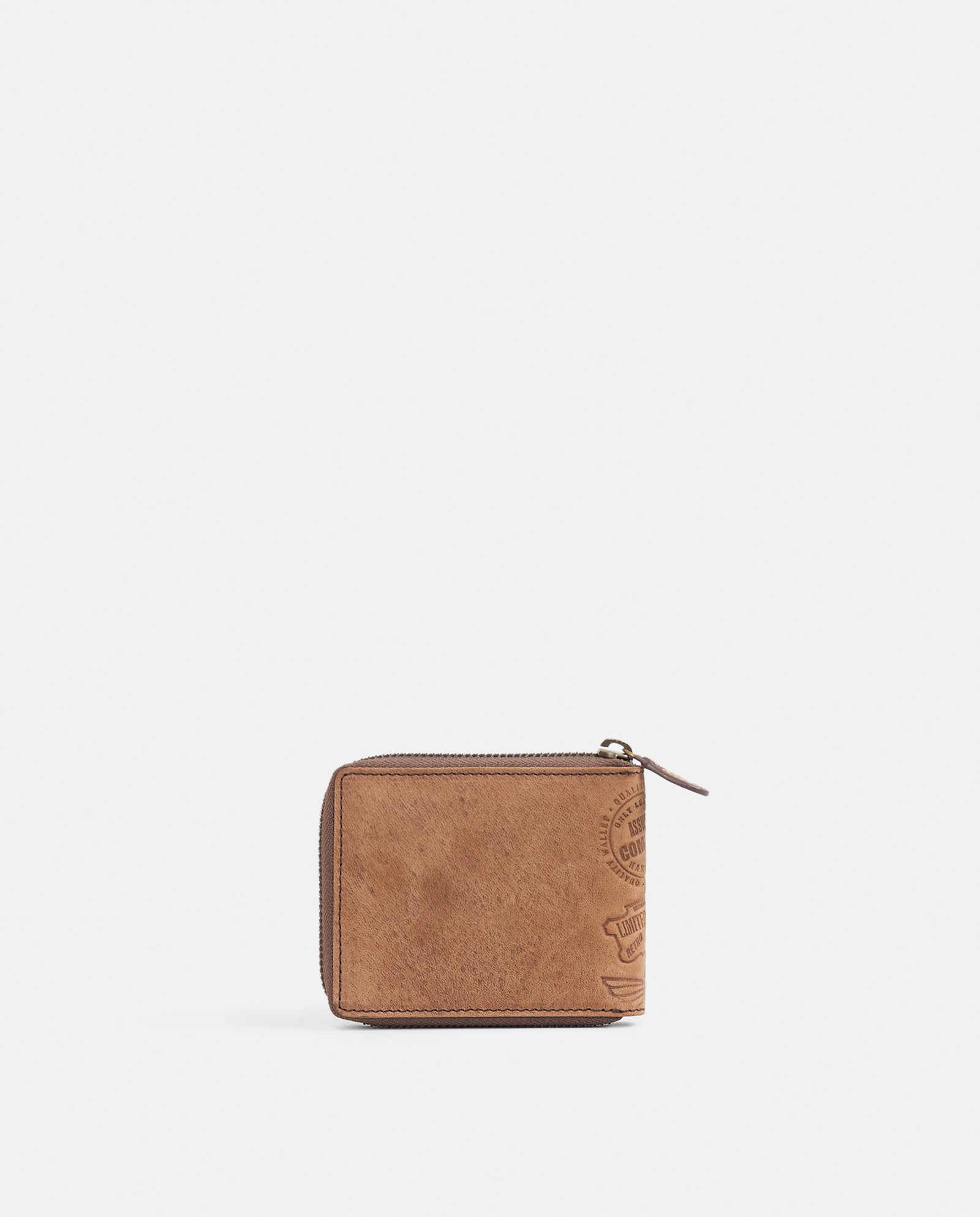 BILLETERA CREMALLERA VINTAGE PIEL