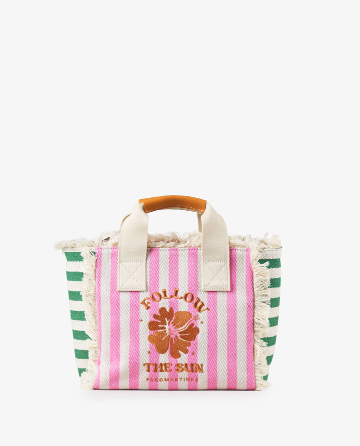 BOLSO RAYAS ROSA
